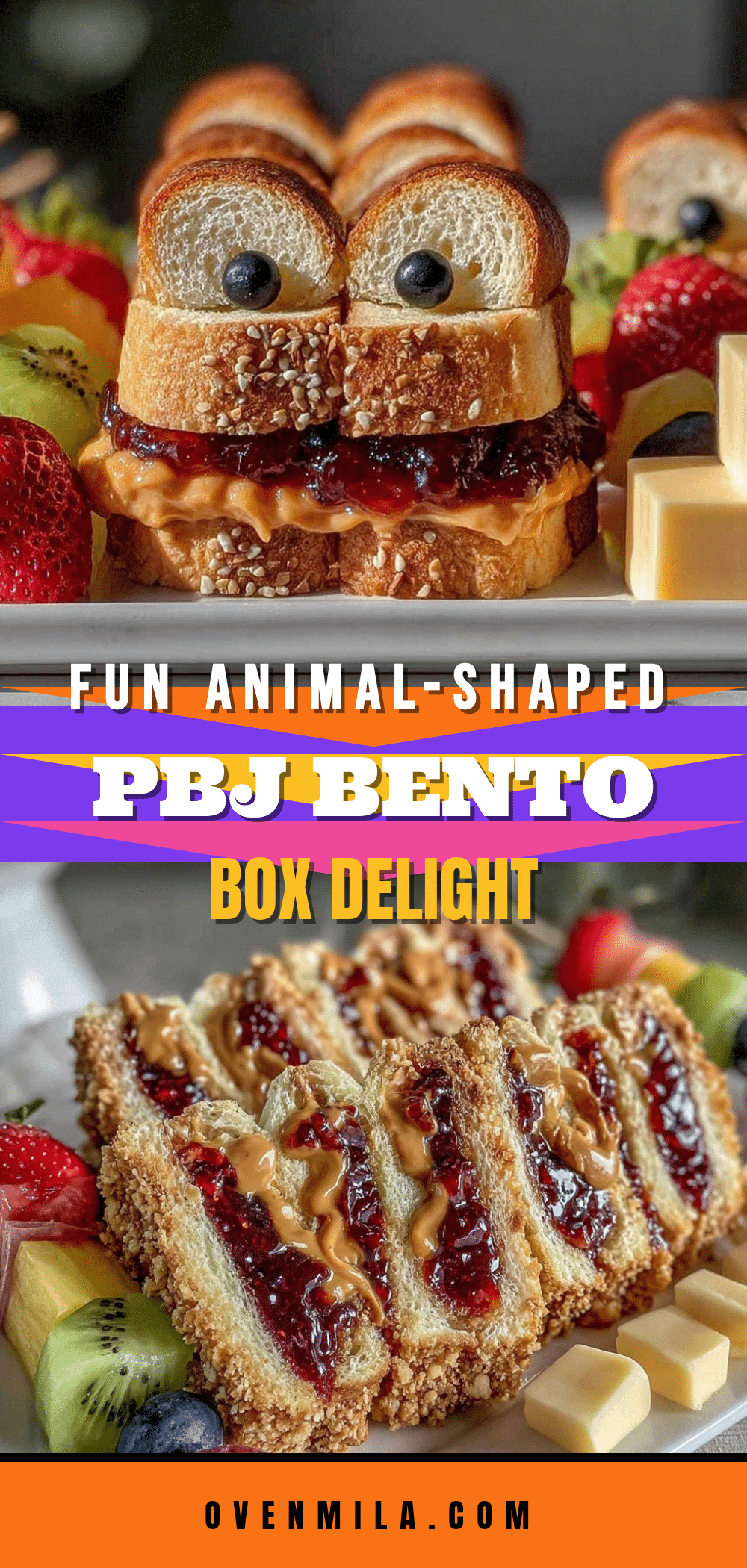 animal-shaped pb&j bento box recipe