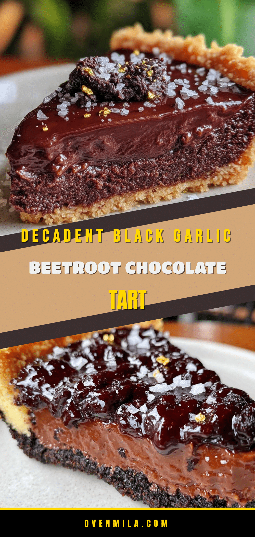 black garlic and beetroot chocolate truffle tart recipe