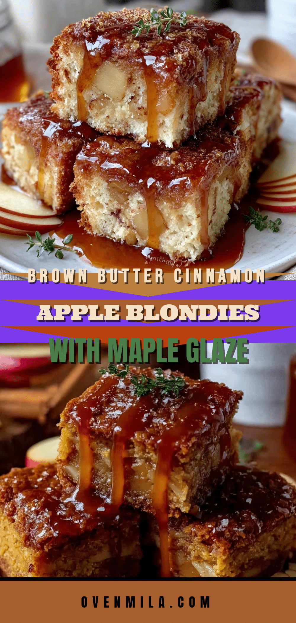 brown butter cinnamon apple blondies recipe