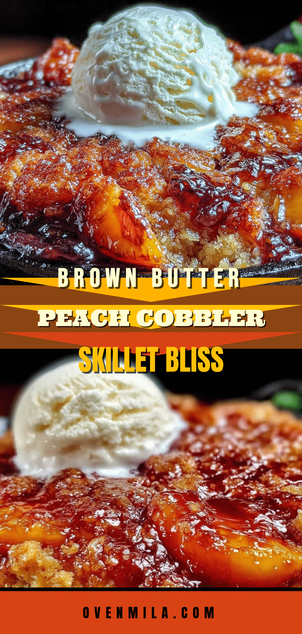 brown butter peach cobbler skillet recipe