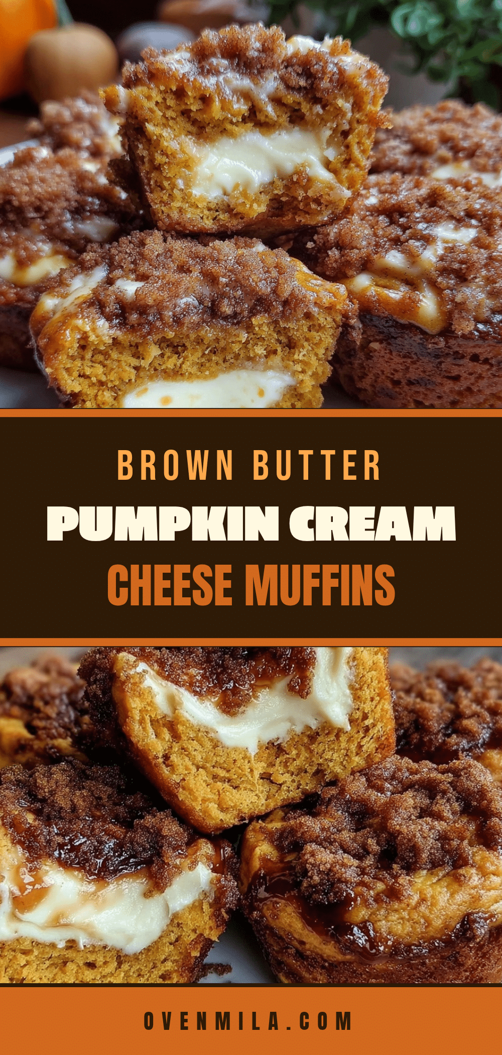 brown butter pumpkin cream cheese muffins recipe