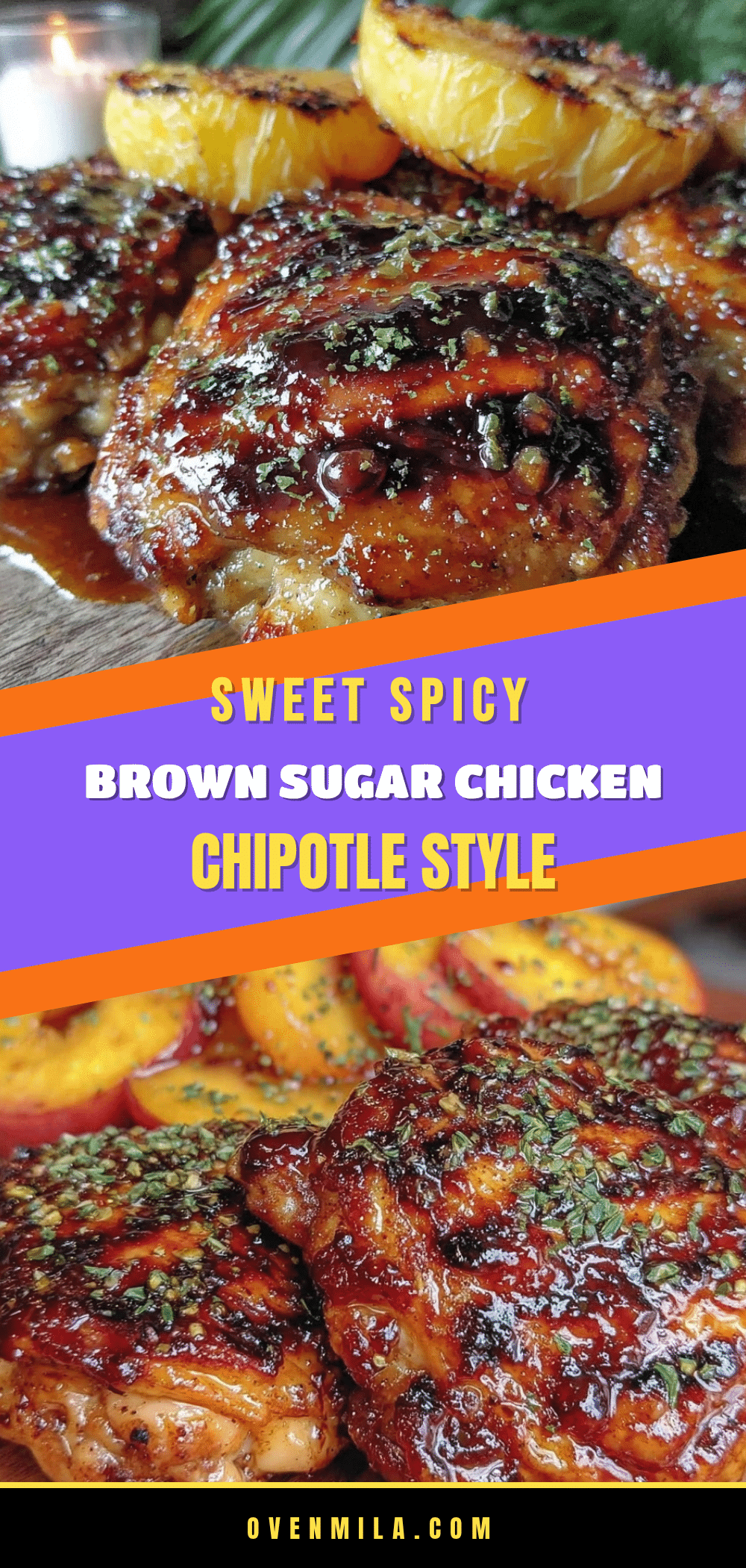 brown sugar chipotle grilled peach chicken thighs recipe