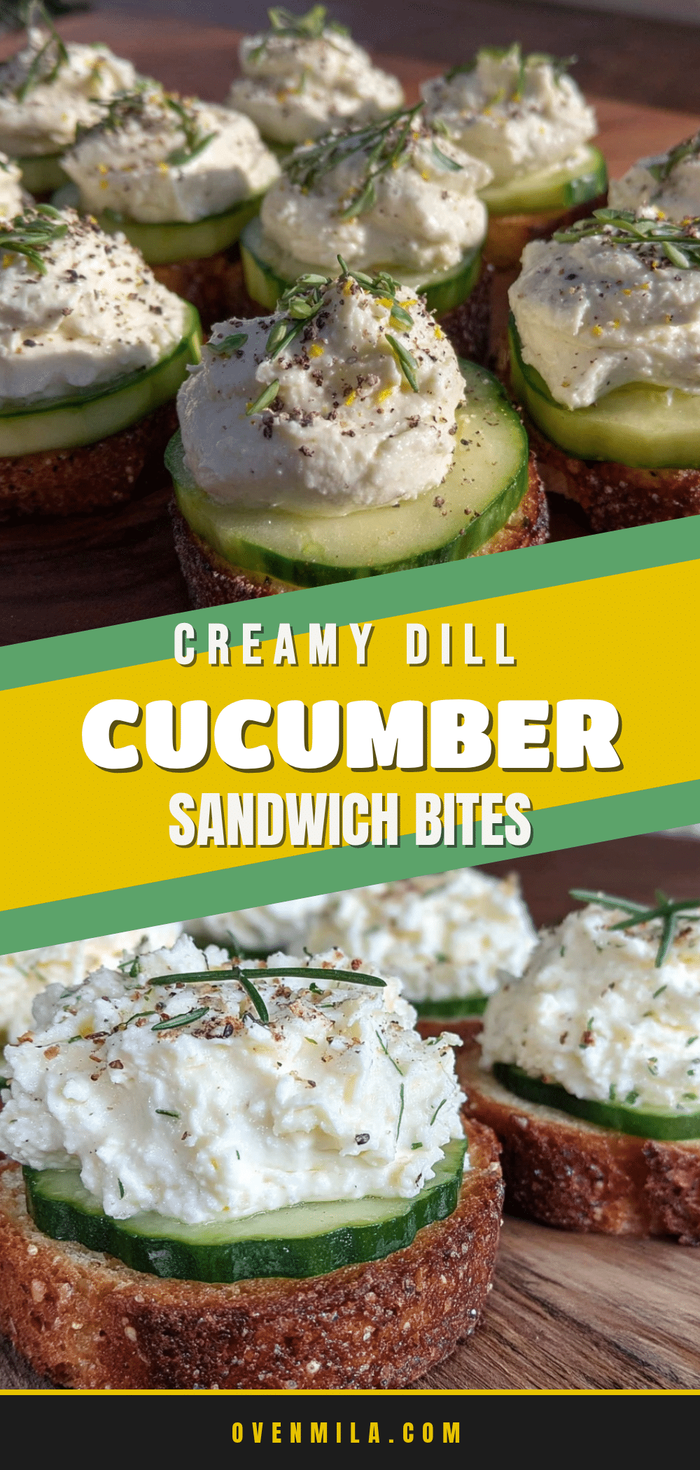 creamy dill cucumber sandwich bites recipe