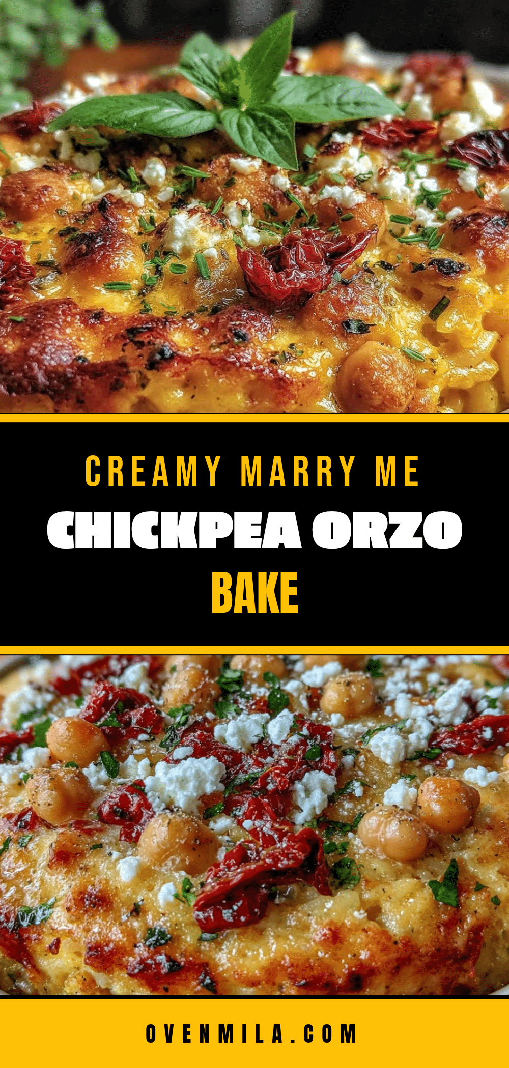 creamy marry me chickpea orzo bake recipe