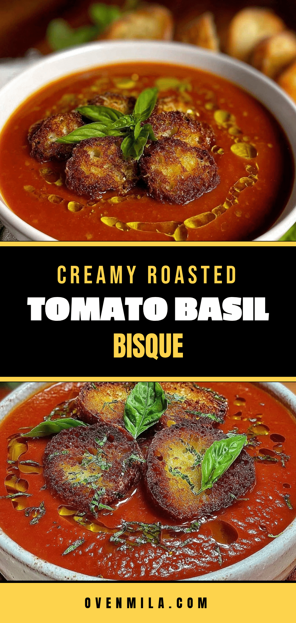 creamy roasted tomato basil bisque recipe