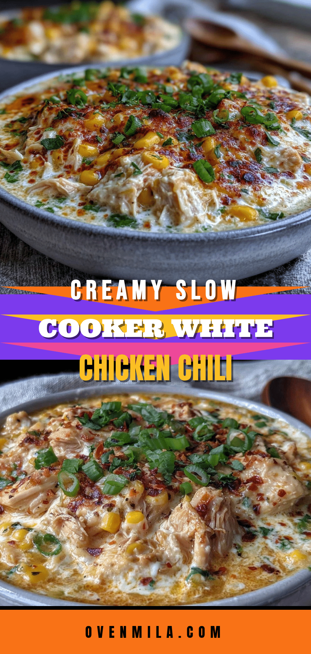 creamy slow cooker white chicken chili recipe