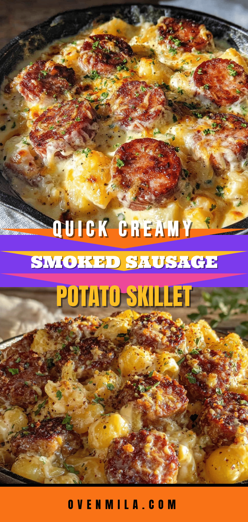 creamy smoked sausage and potato skillet dinner recipe