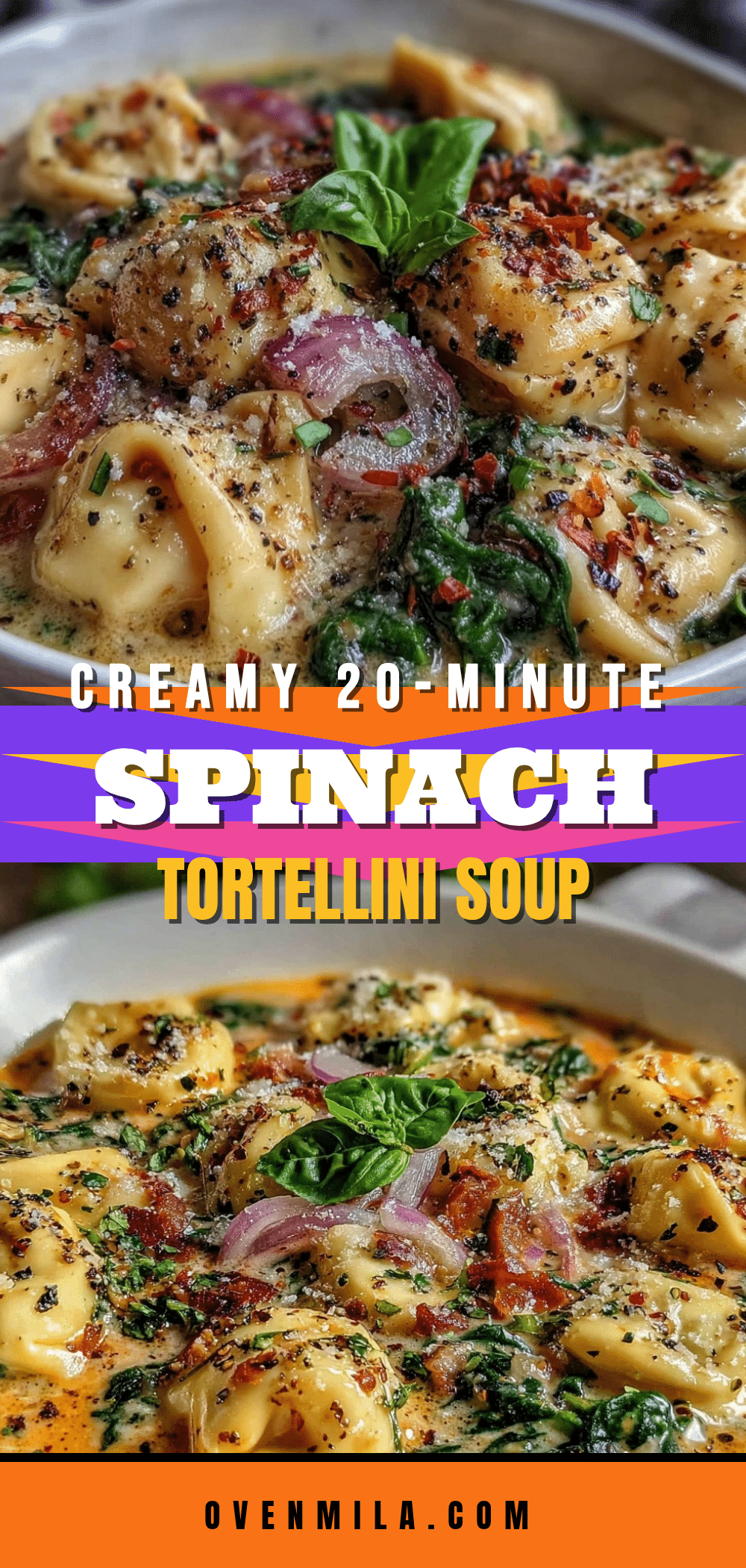 creamy spinach tortellini soup recipe