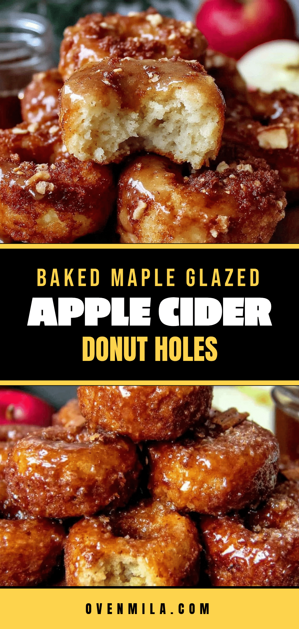 crispy baked maple glazed apple cider donut holes recipe