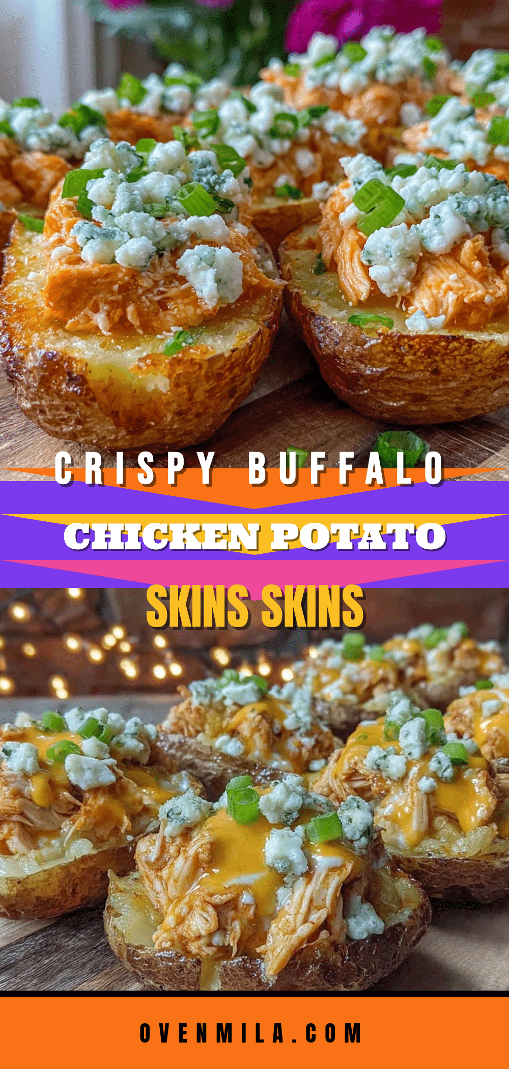 crispy buffalo chicken loaded potato skins recipe