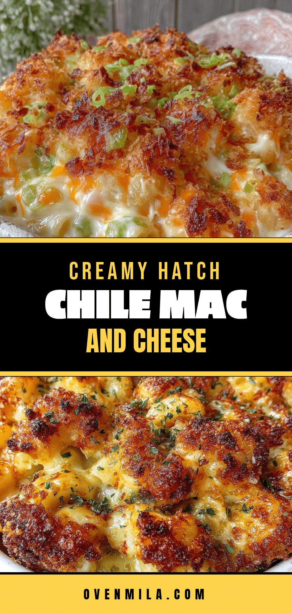 crispy roasted Hatch green chile mac and cheese recipe