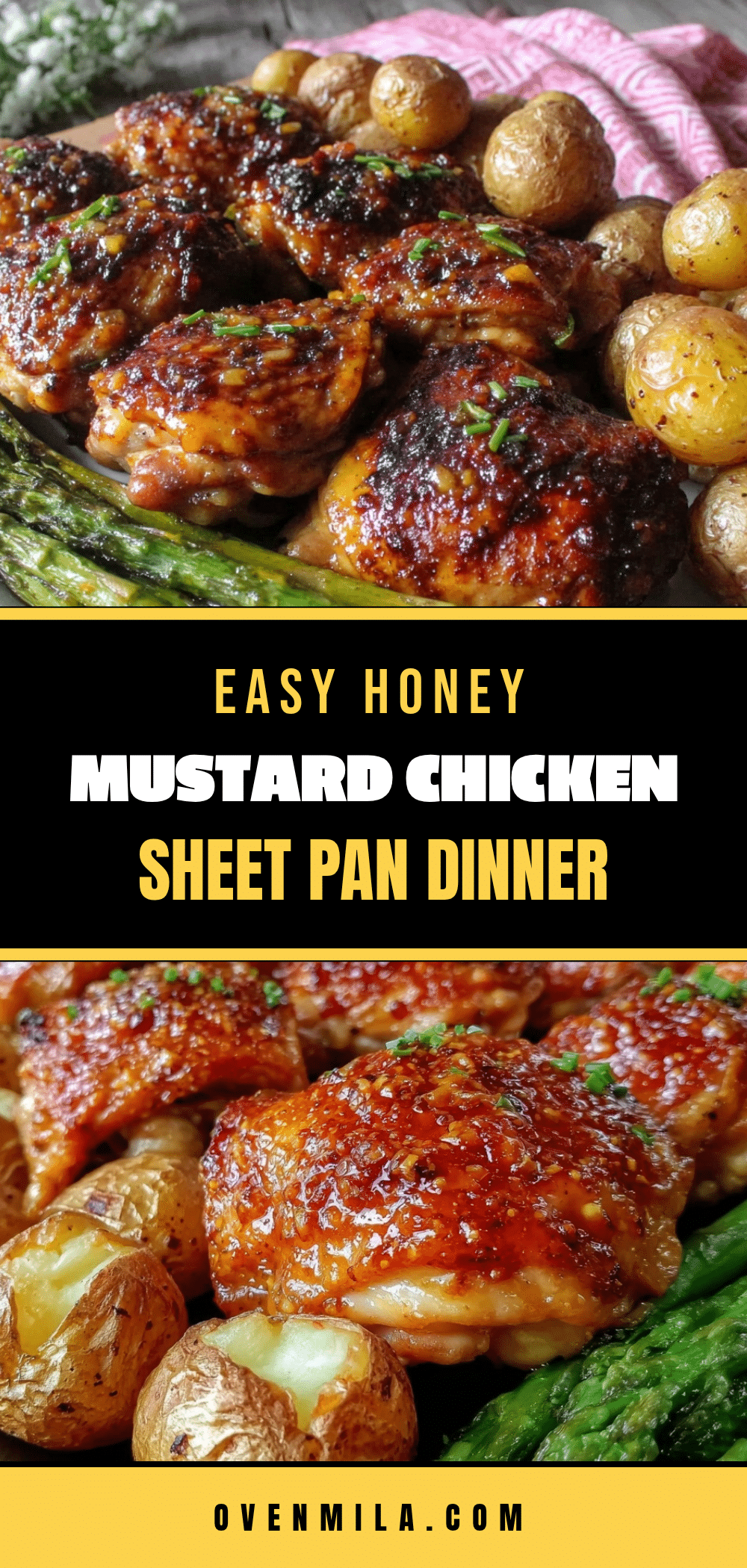 easy honey mustard chicken sheet pan dinner recipe