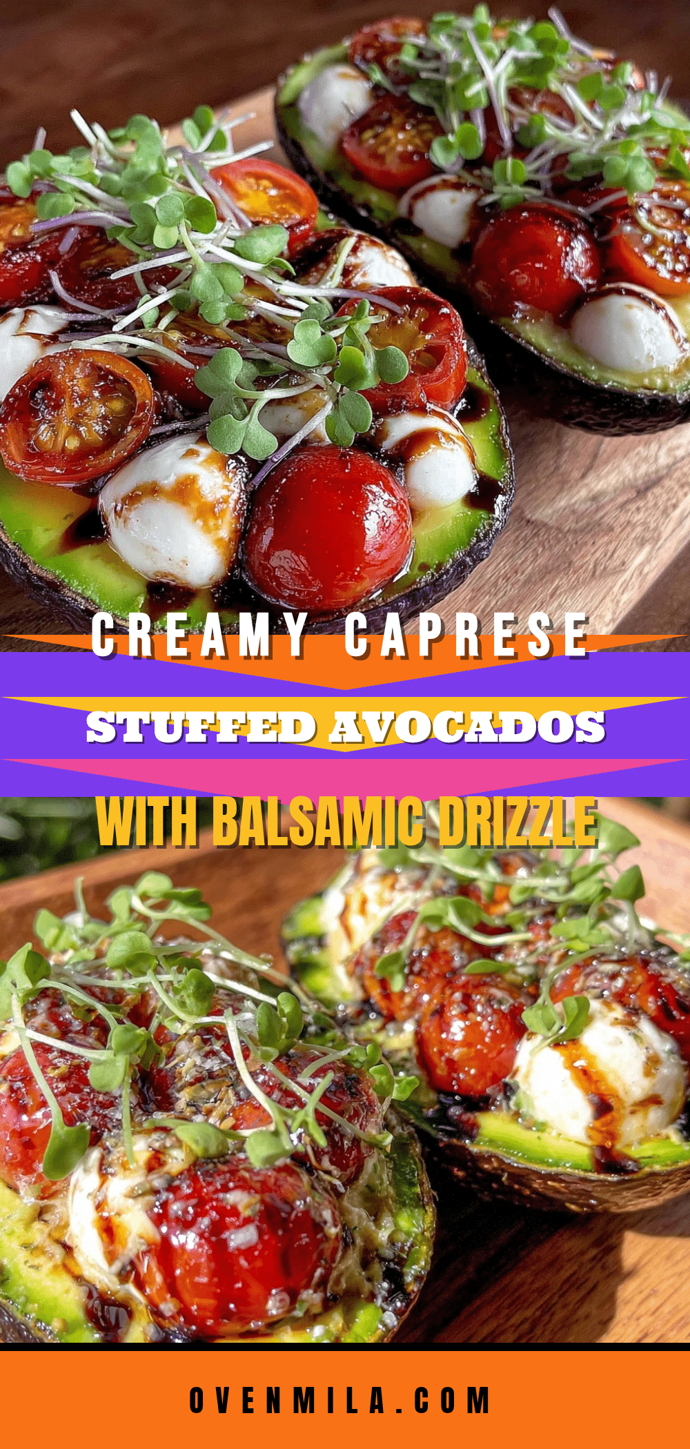 fresh Caprese stuffed avocados recipe