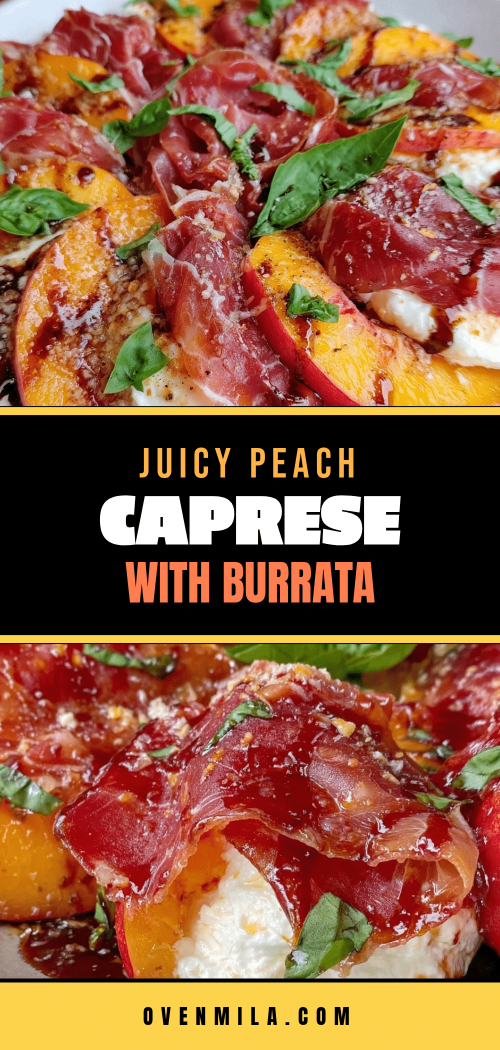 Fresh Peach Caprese Salad recipe