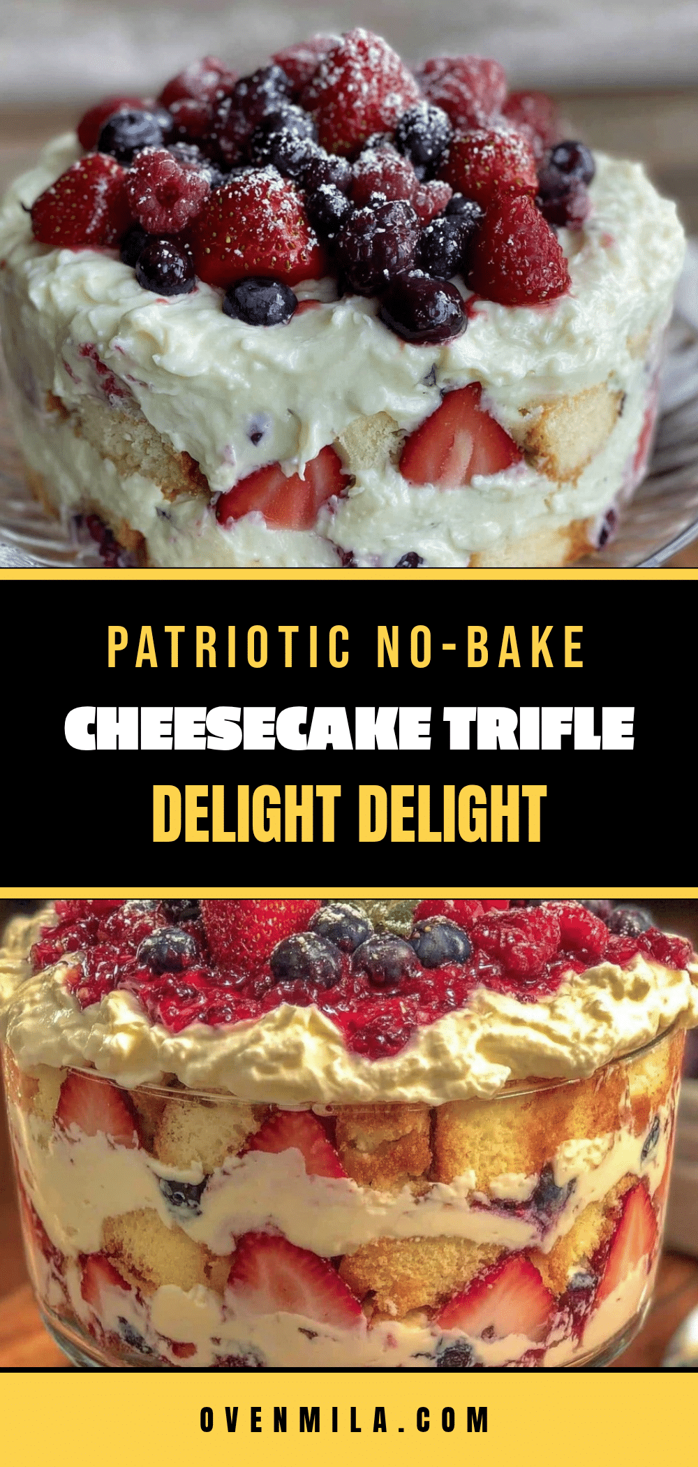 fresh red white and blue no-bake cheesecake trifle recipe