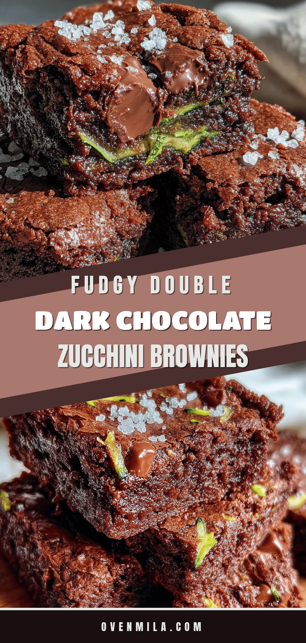 fudgy double dark chocolate zucchini brownies recipe