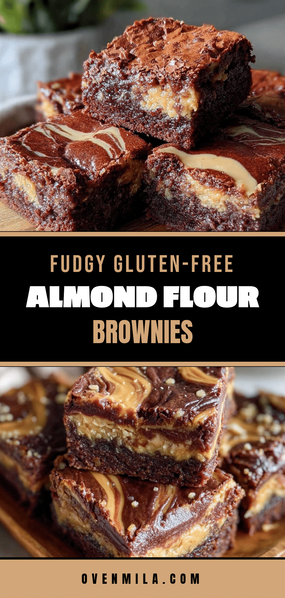 fudgy gluten-free almond flour brownies with tahini swirl recipe