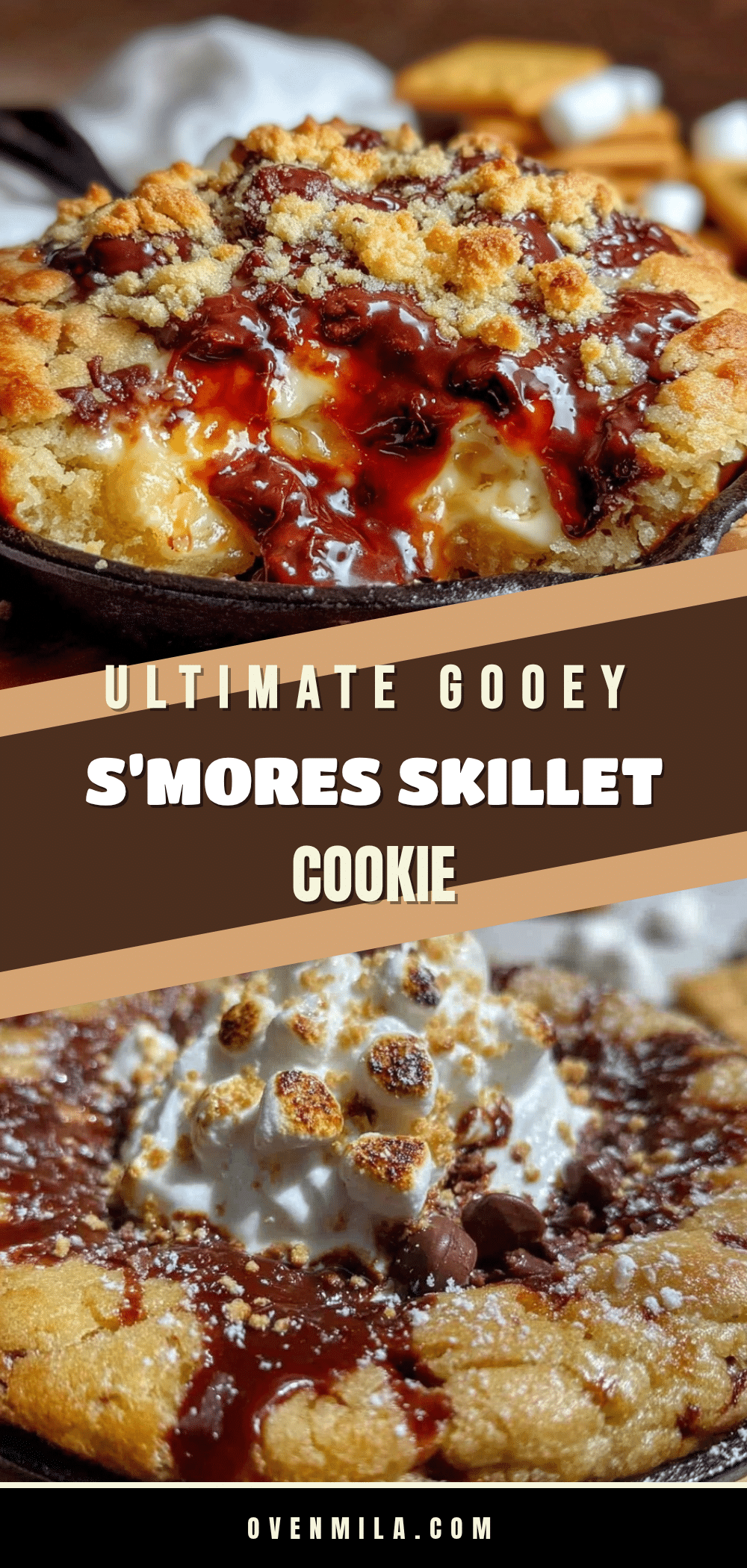 gooey s’mores stuffed skillet cookie recipe