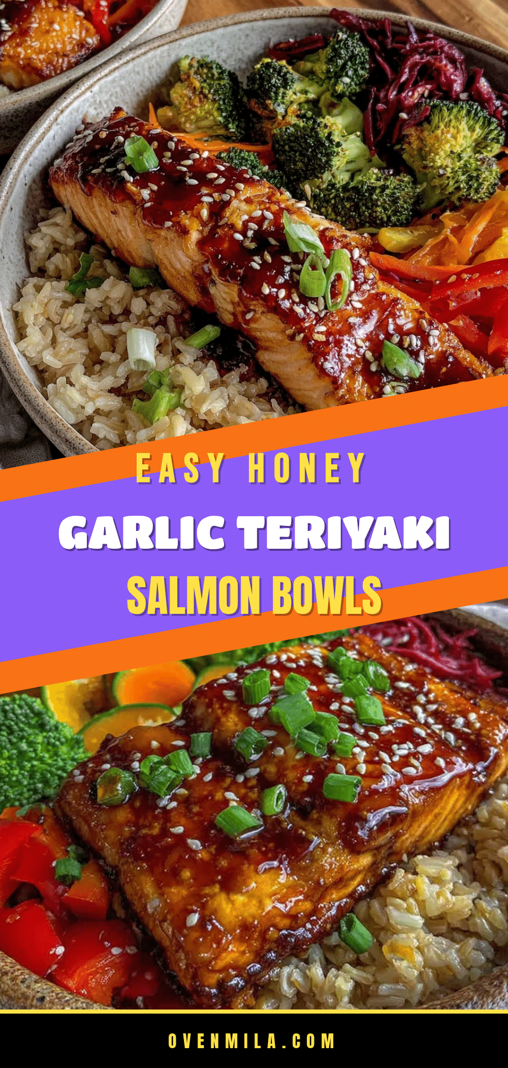 honey garlic teriyaki salmon bowls recipe