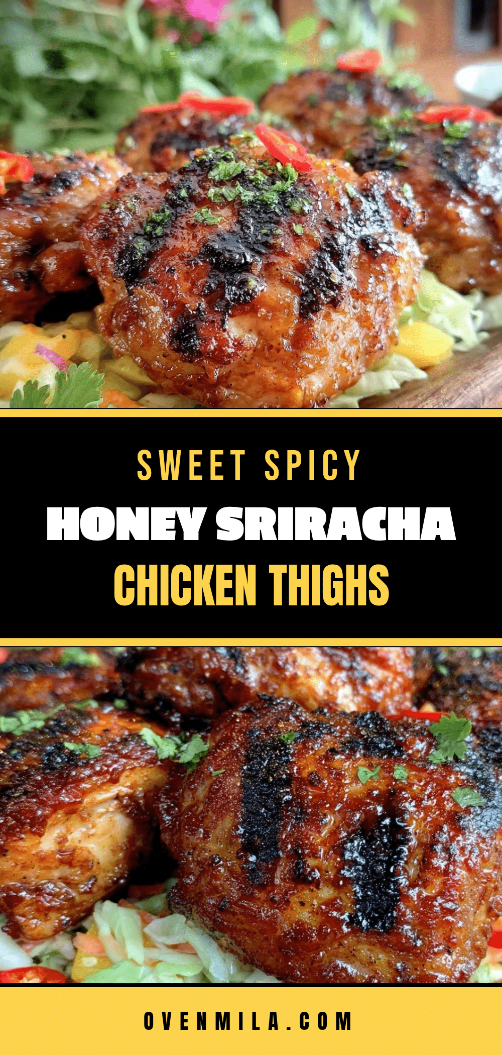 honey sriracha grilled chicken thighs recipe