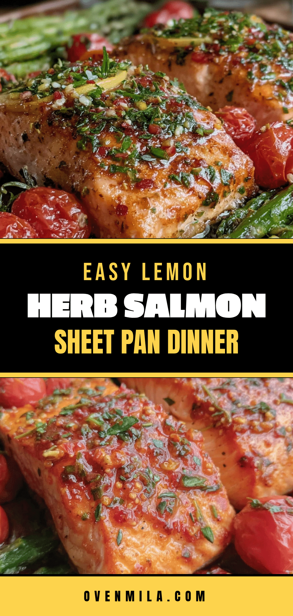 lemon herb salmon sheet pan dinner recipe