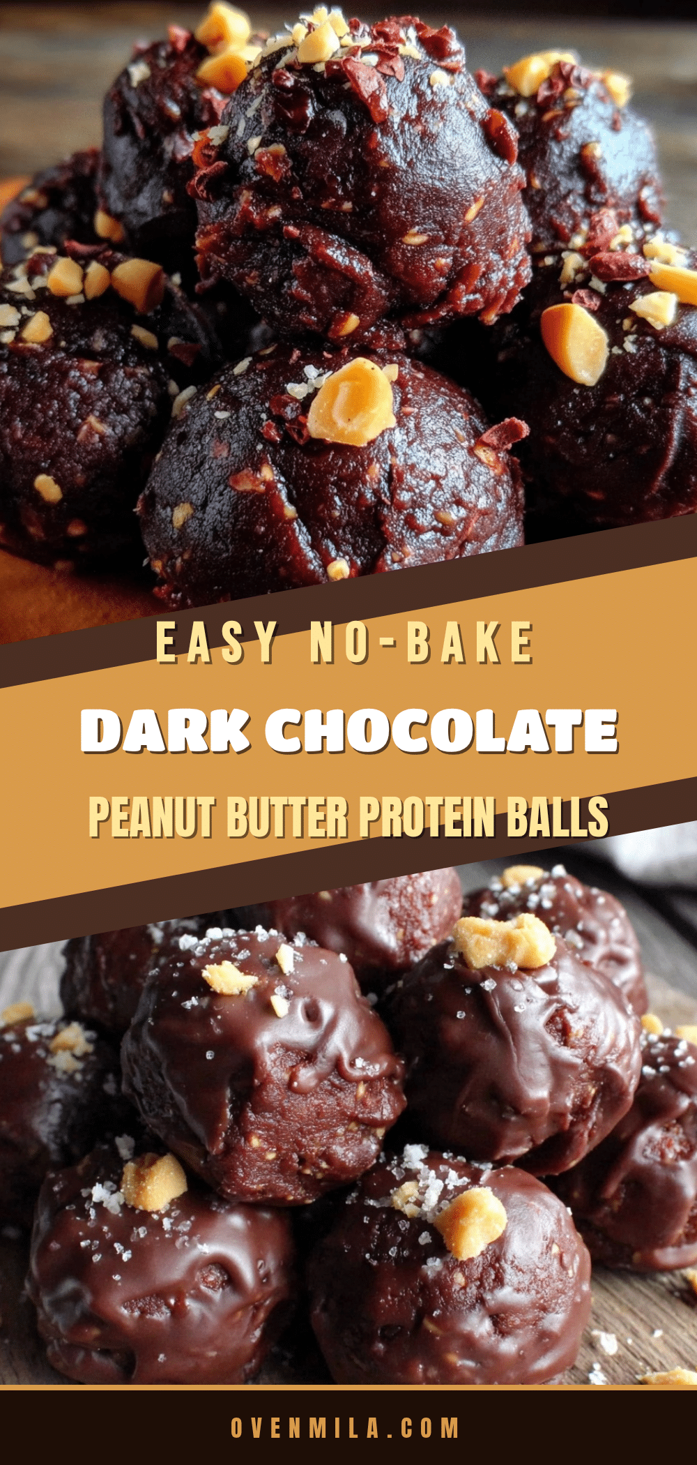 no-bake dark chocolate peanut butter protein balls recipe