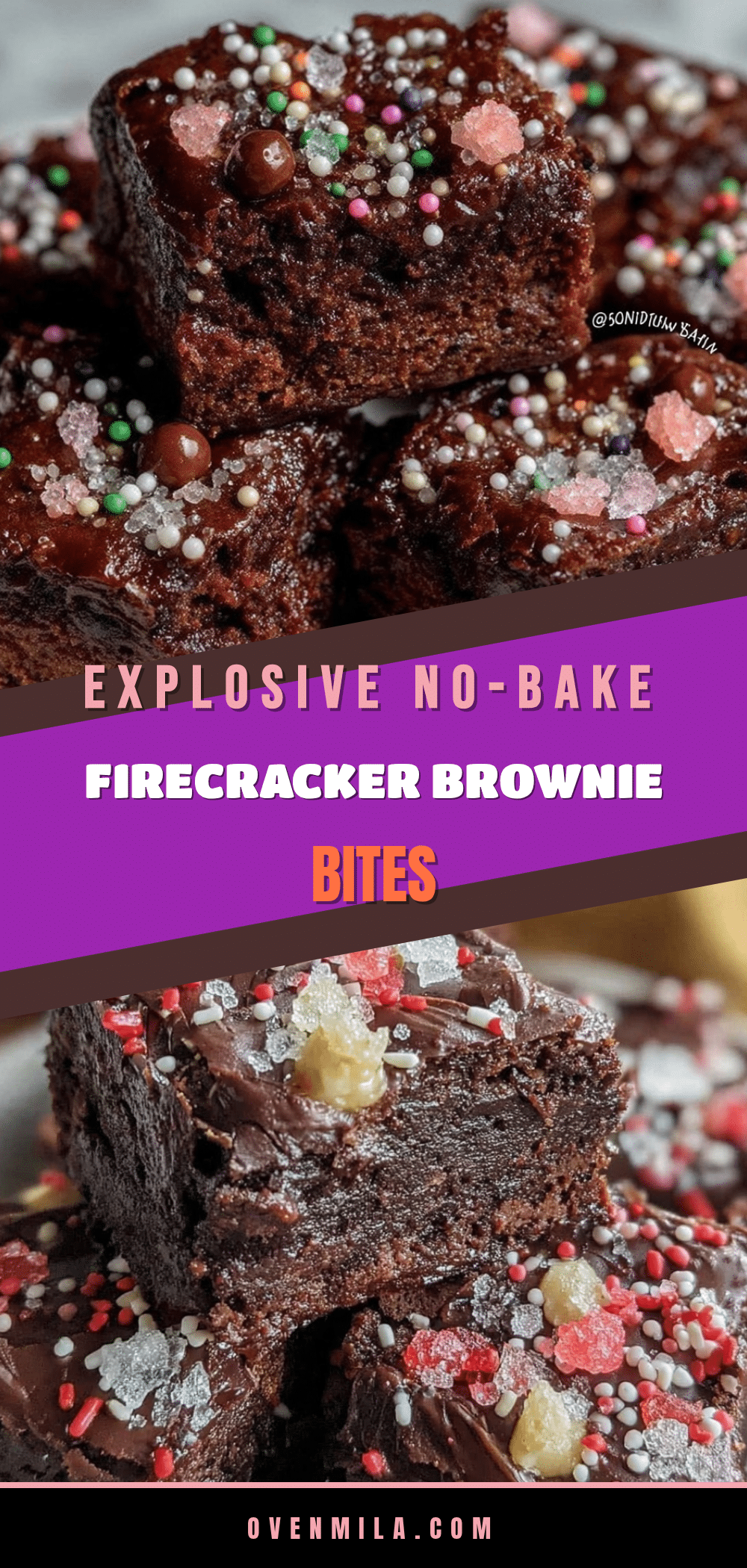 no-bake firecracker brownie bites recipe