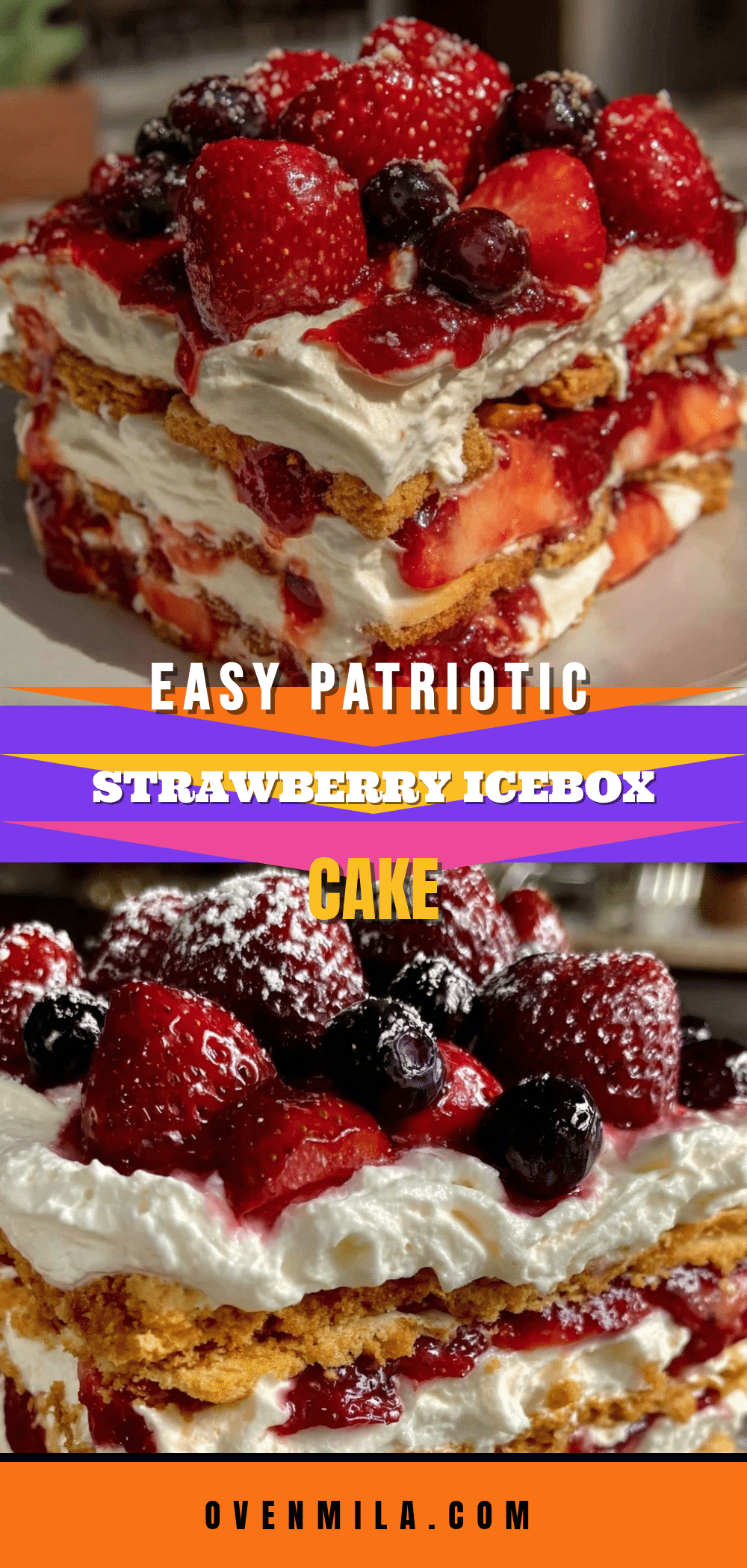 patriotic strawberry icebox cake recipe