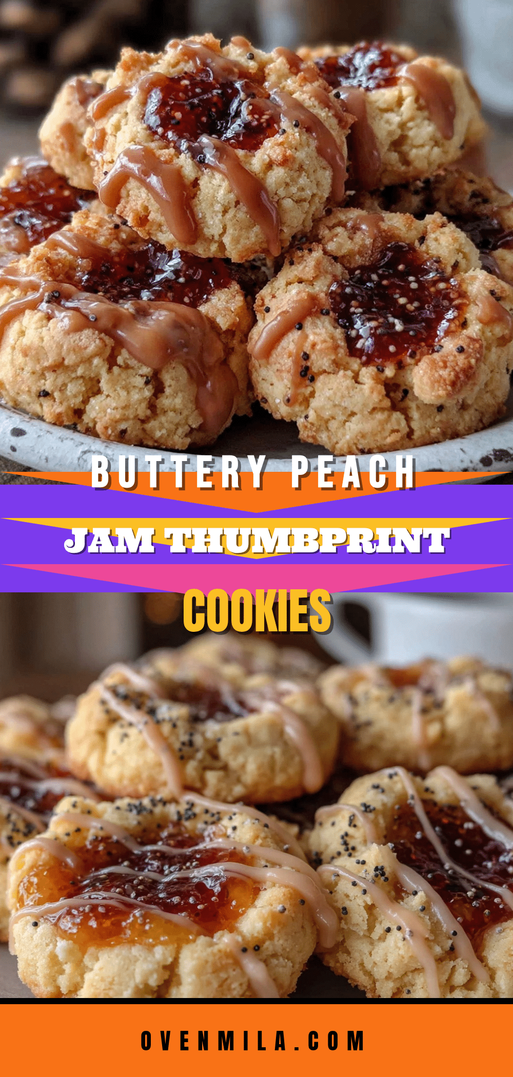 peach jam thumbprint cookies recipe