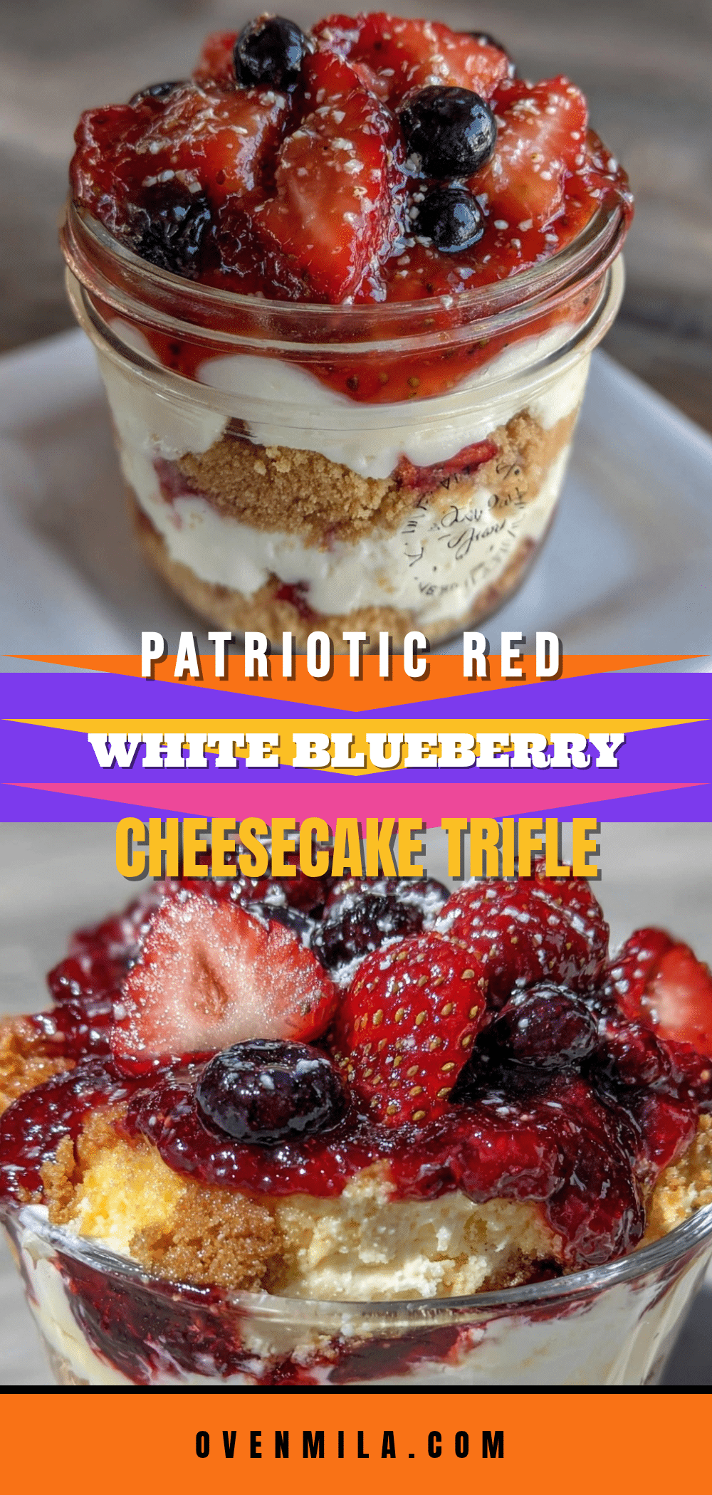 red white and blue berry cheesecake trifle recipe