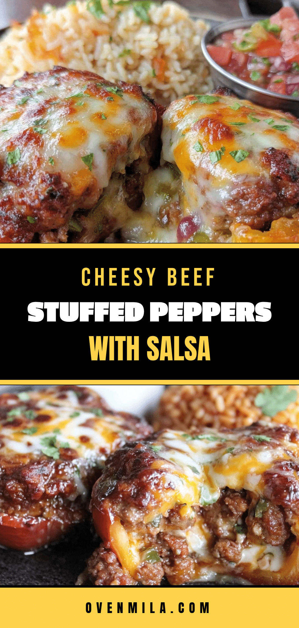 savory cheesy ground beef stuffed bell peppers recipe