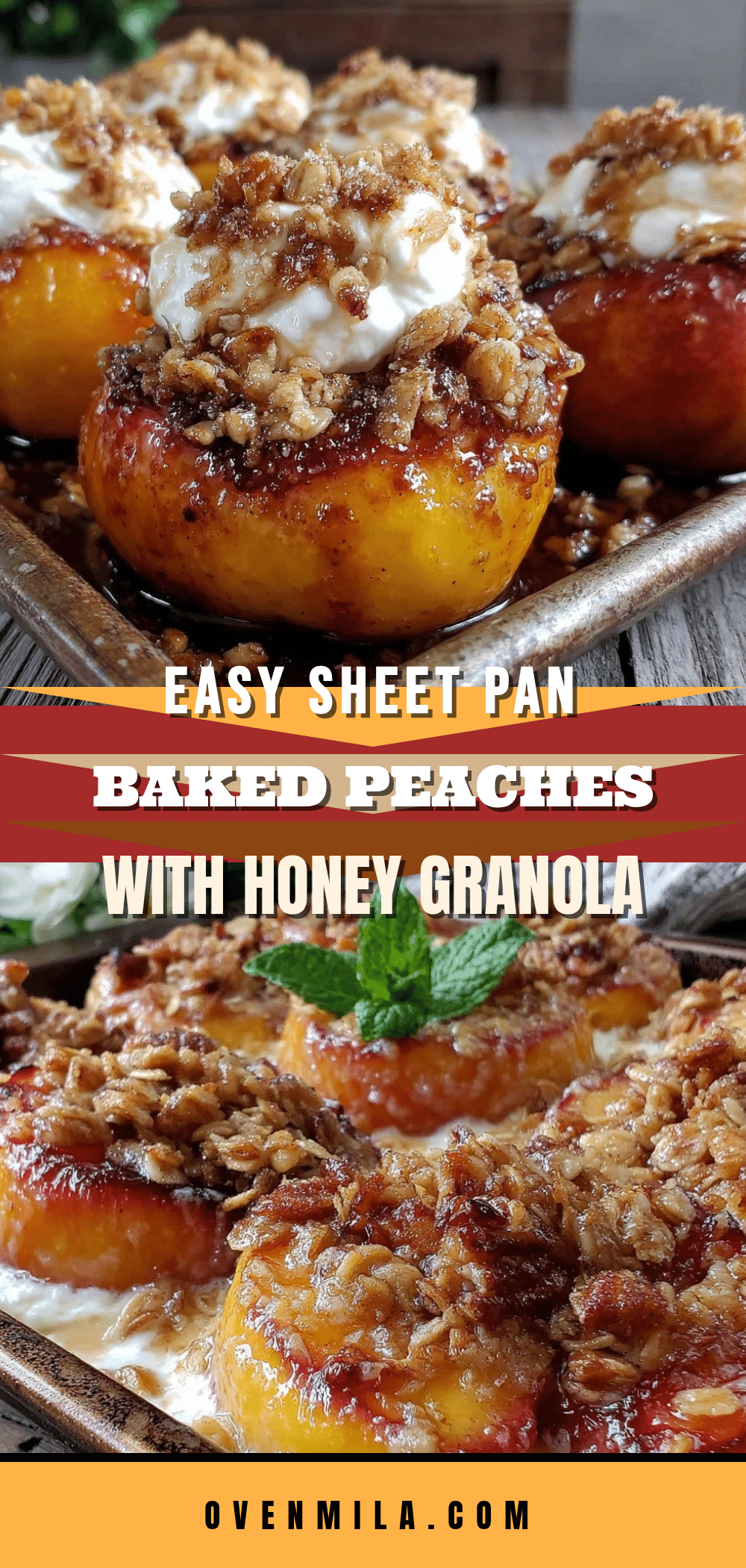 sheet pan baked peaches recipe