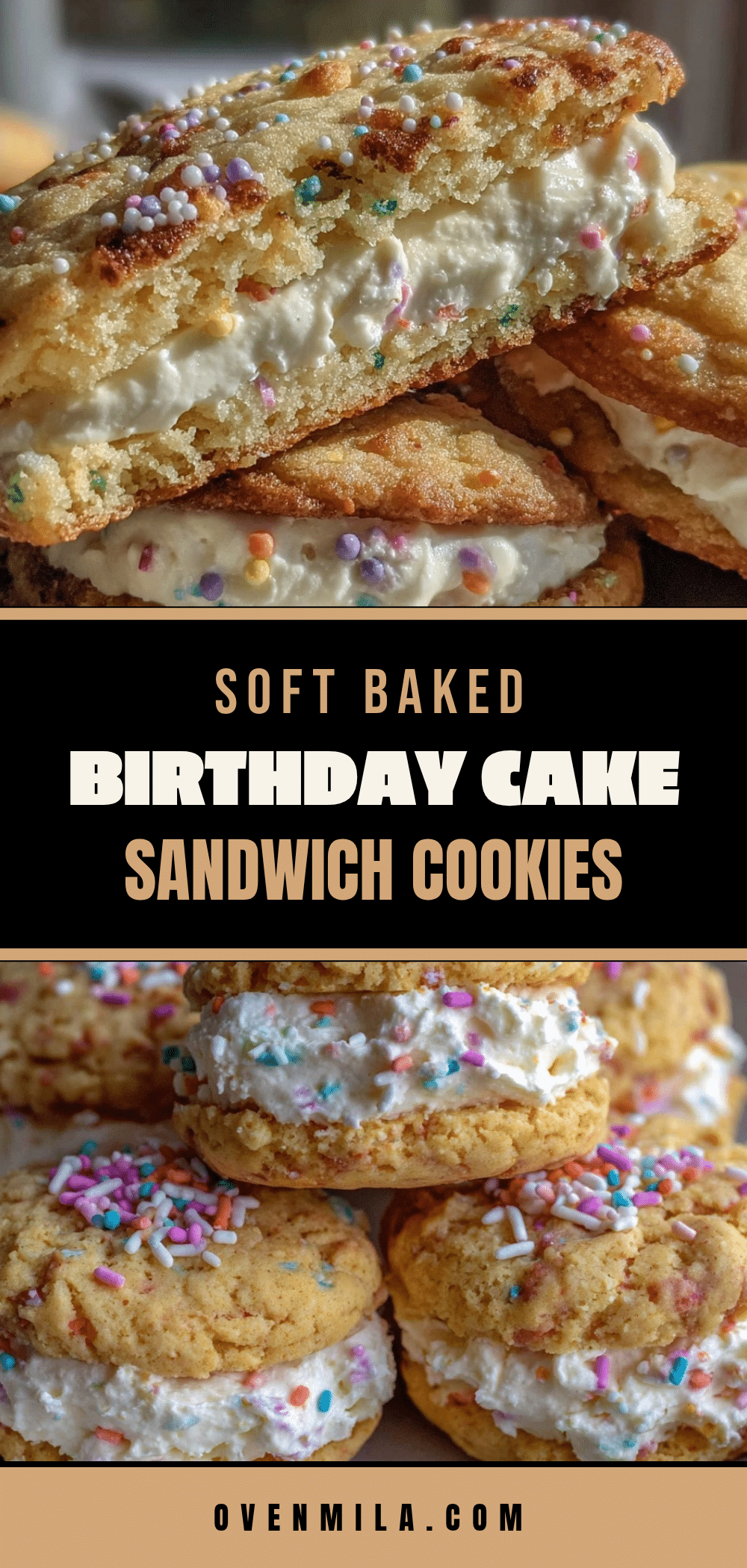 soft baked birthday cake sandwich cookies recipe