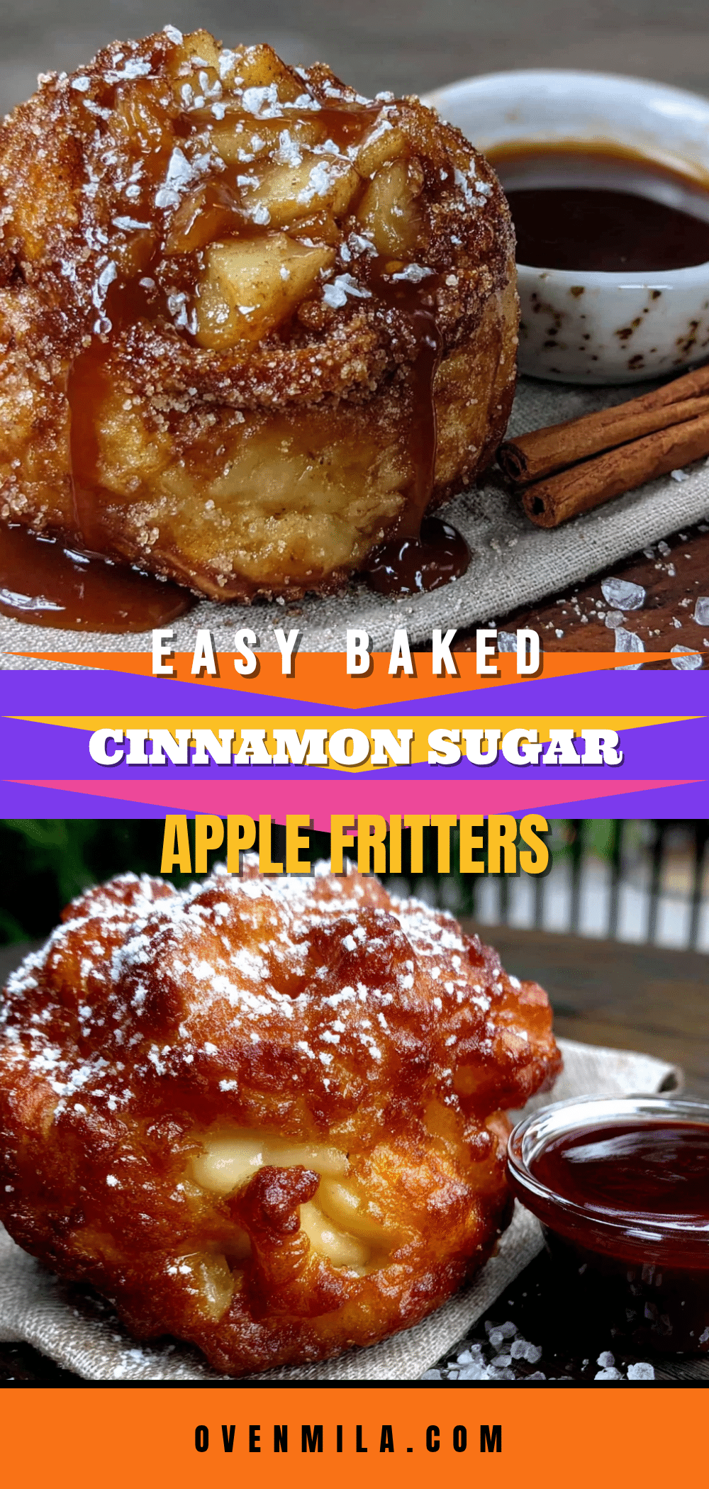 baked cinnamon sugar apple fritters recipe
