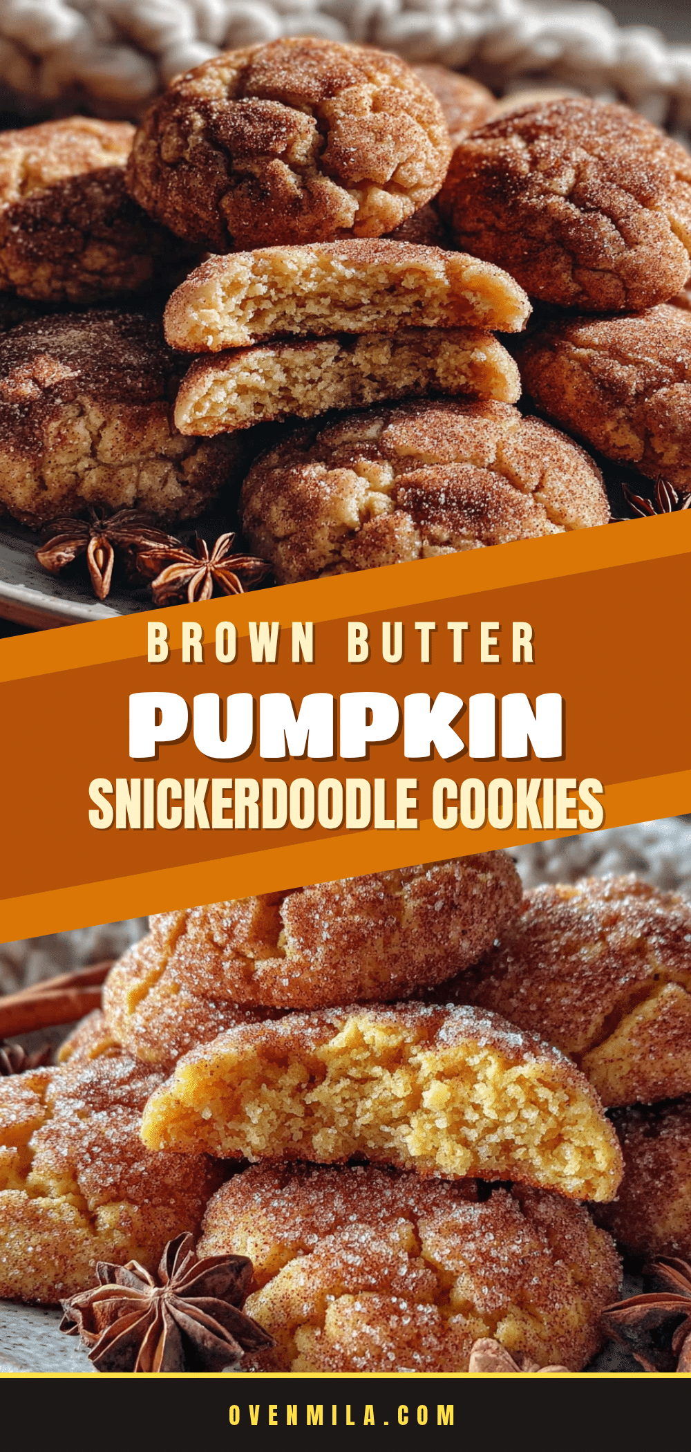 brown butter pumpkin snickerdoodle cookies recipe