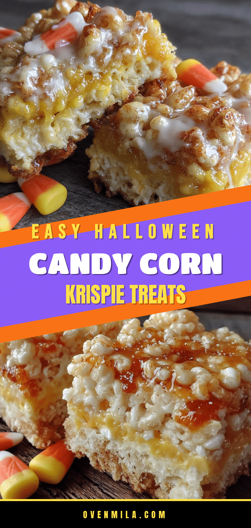 candy corn rice krispie treats recipe