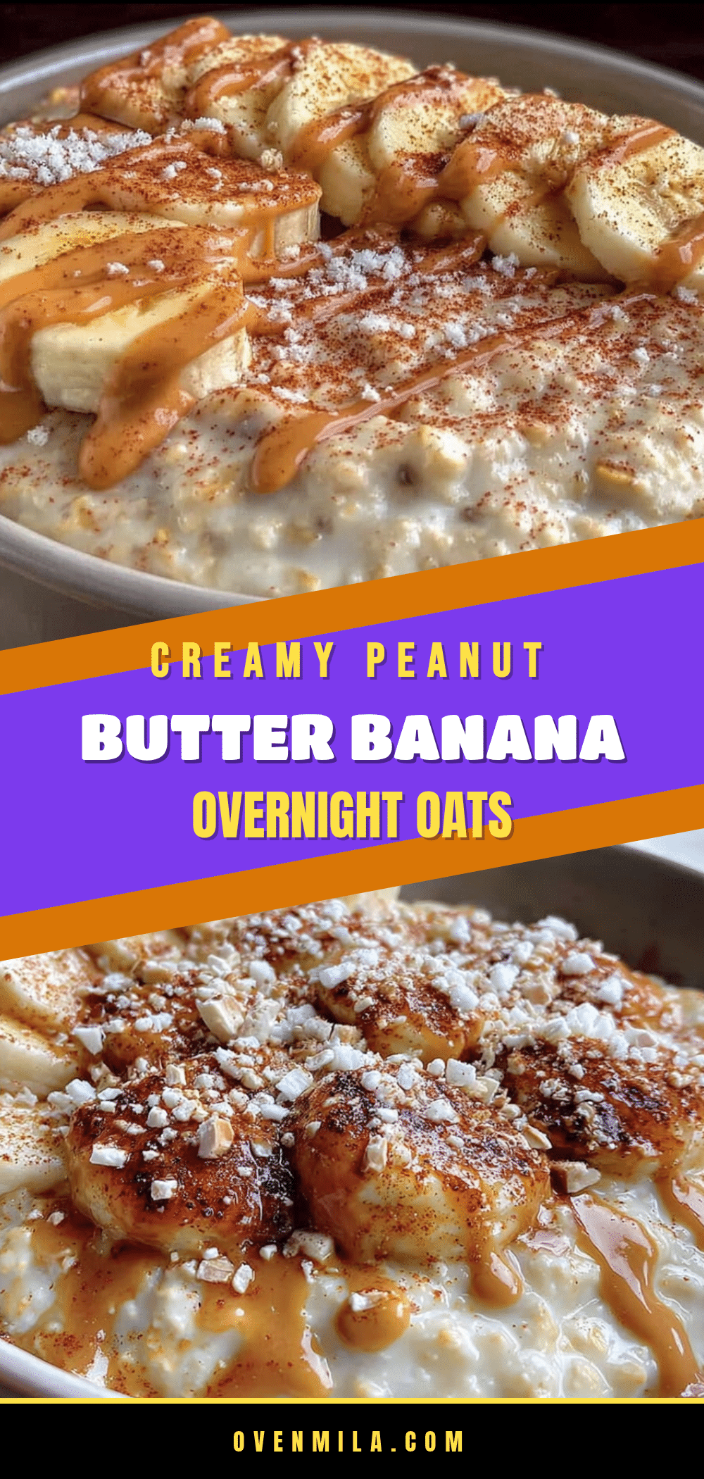 creamy peanut butter banana overnight oats recipe