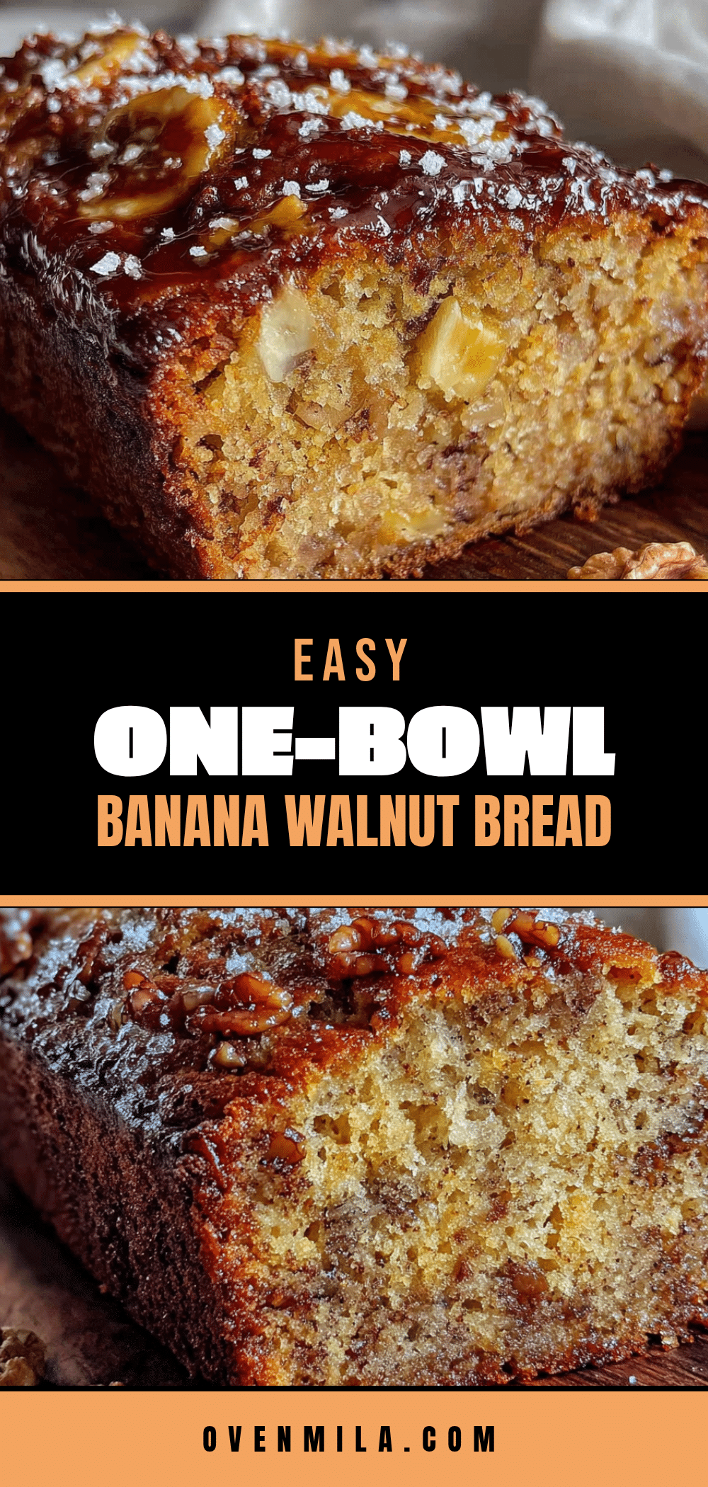 easy one-bowl banana walnut bread recipe