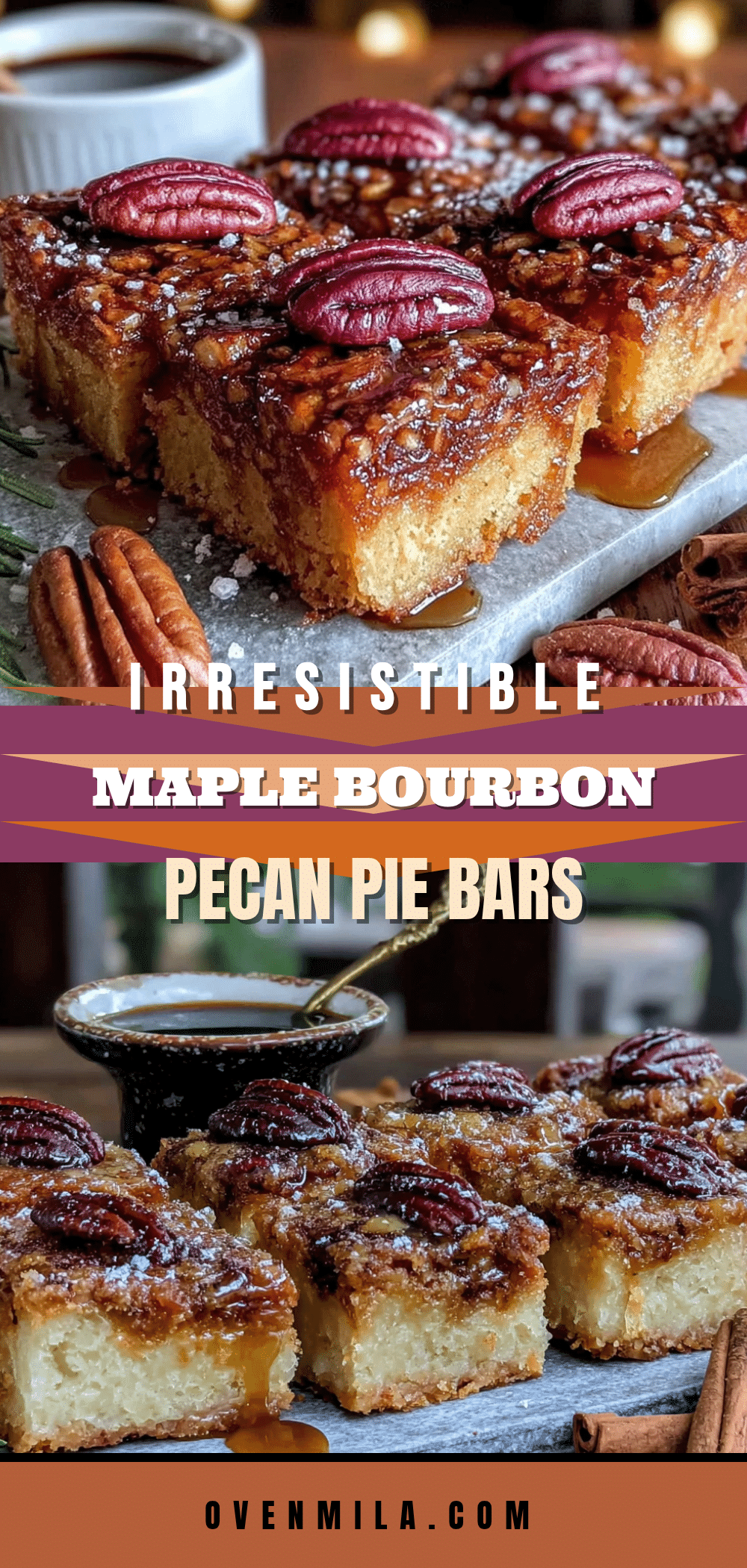 maple bourbon pecan pie bars recipe
