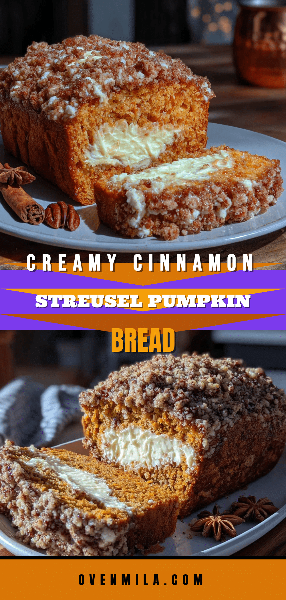 pumpkin bread with cream cheese swirl recipe