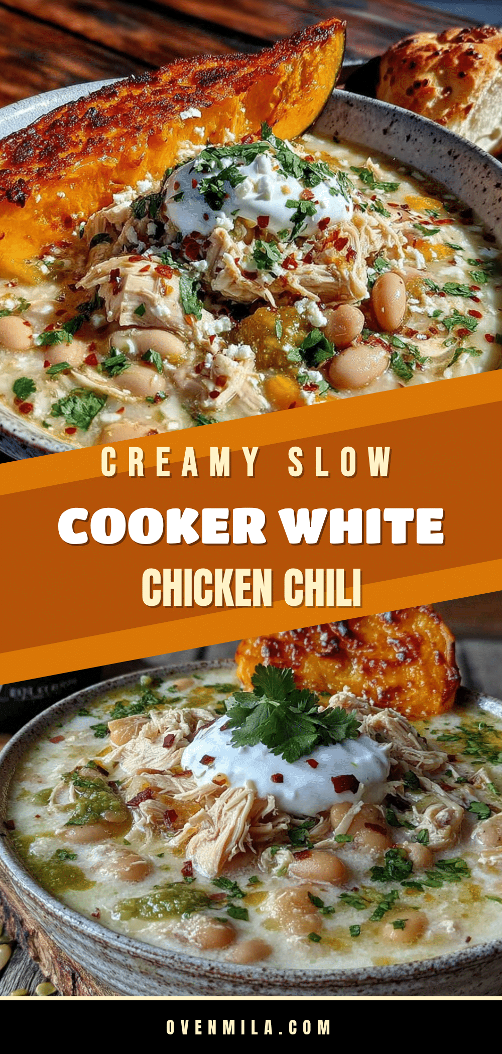 slow cooker white chicken chili with roasted pumpkin recipe