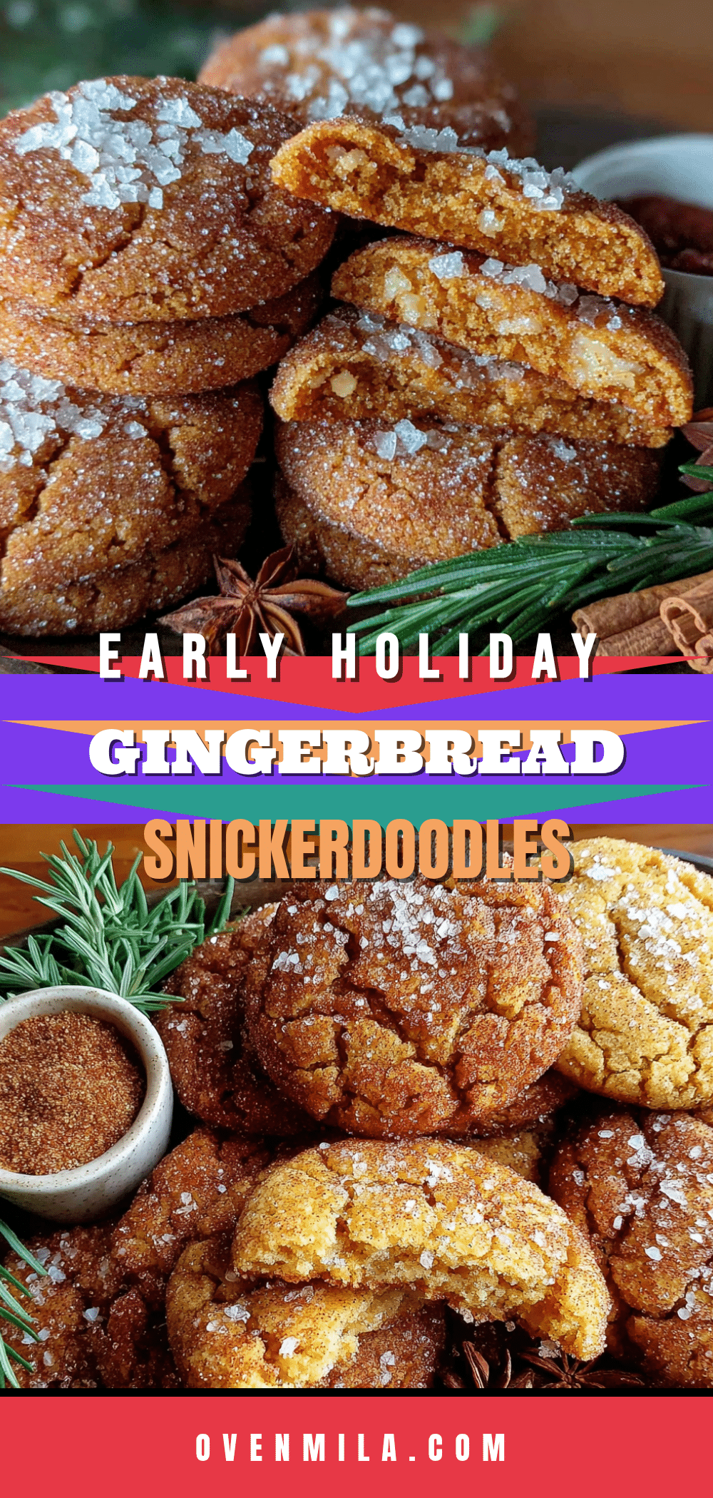 Soft gingerbread spiced snickerdoodle cookies recipe