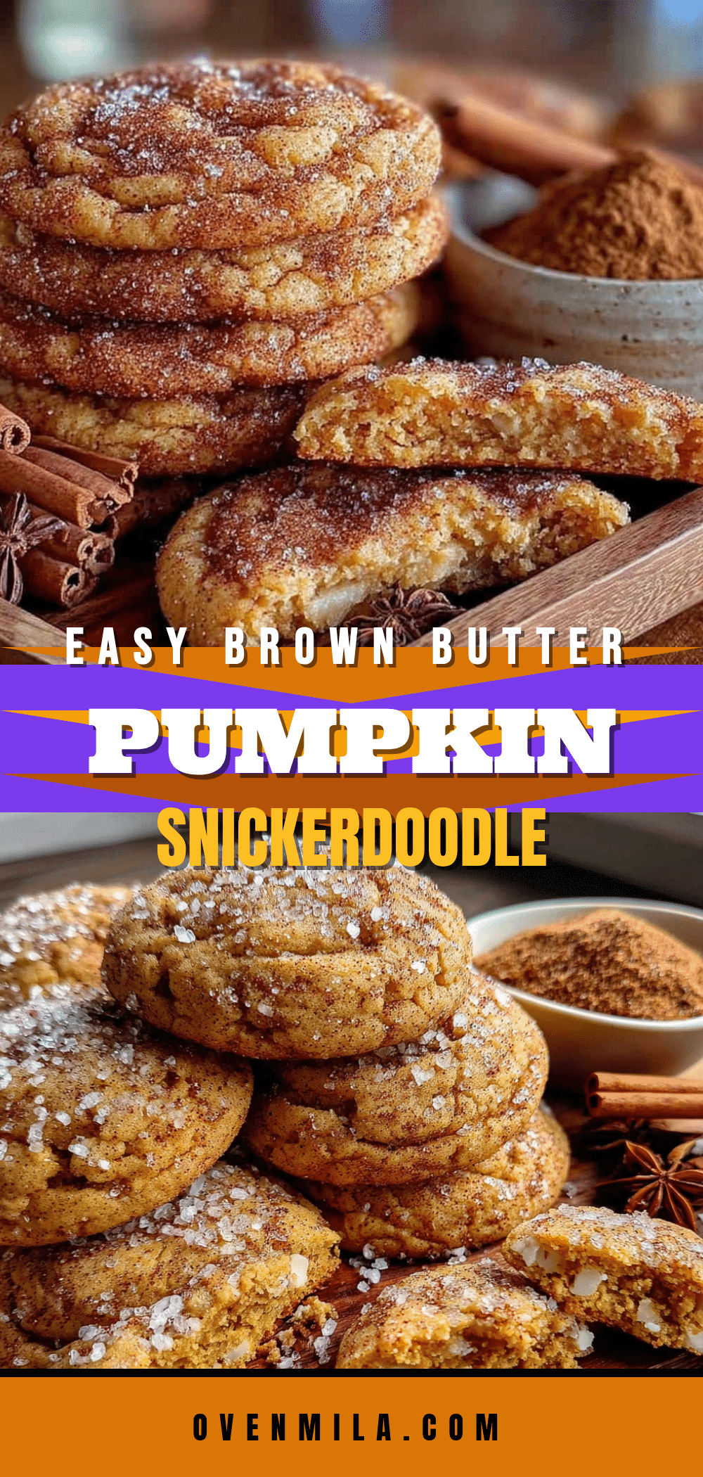 brown butter pumpkin snickerdoodle cookies recipe