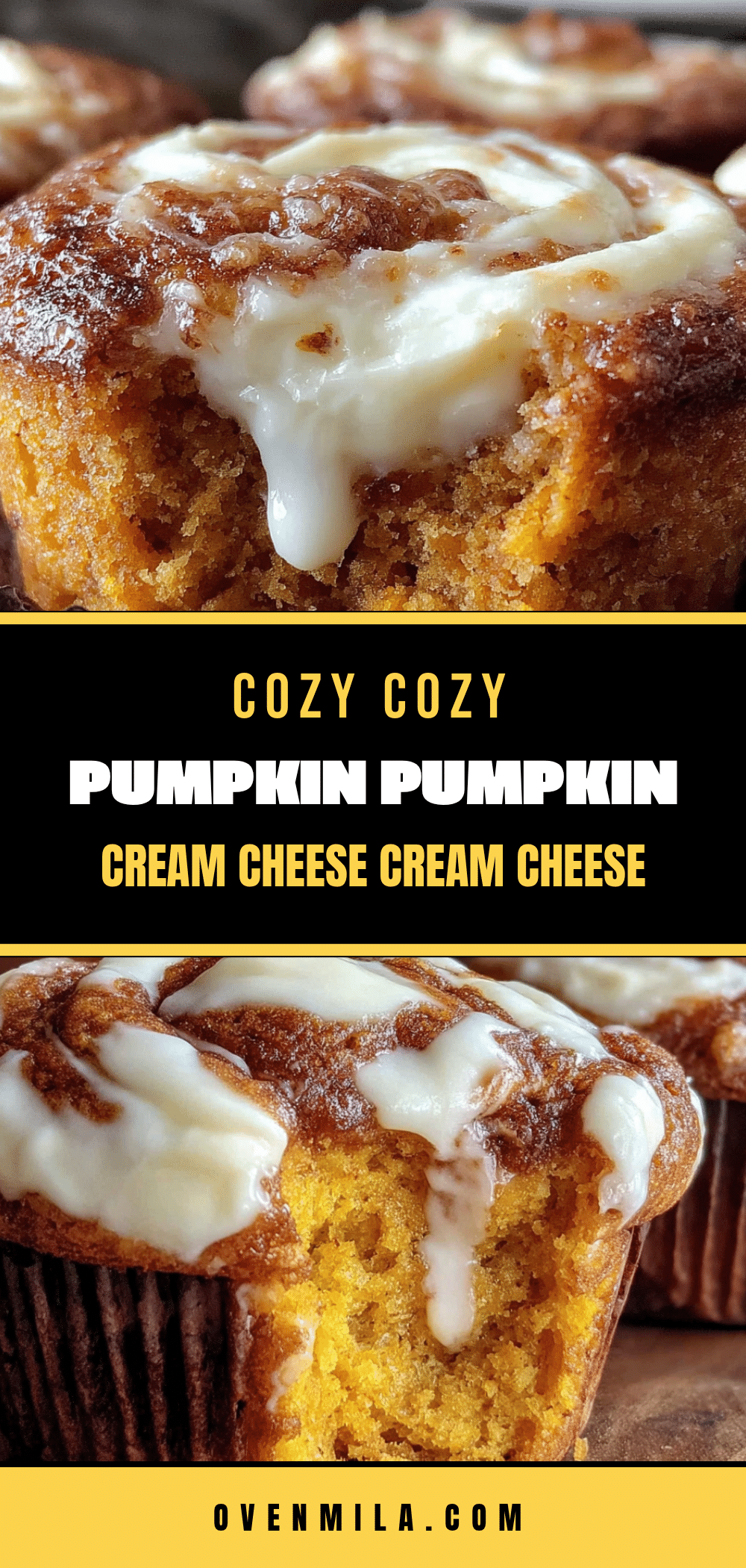 cream cheese swirl pumpkin muffins recipe