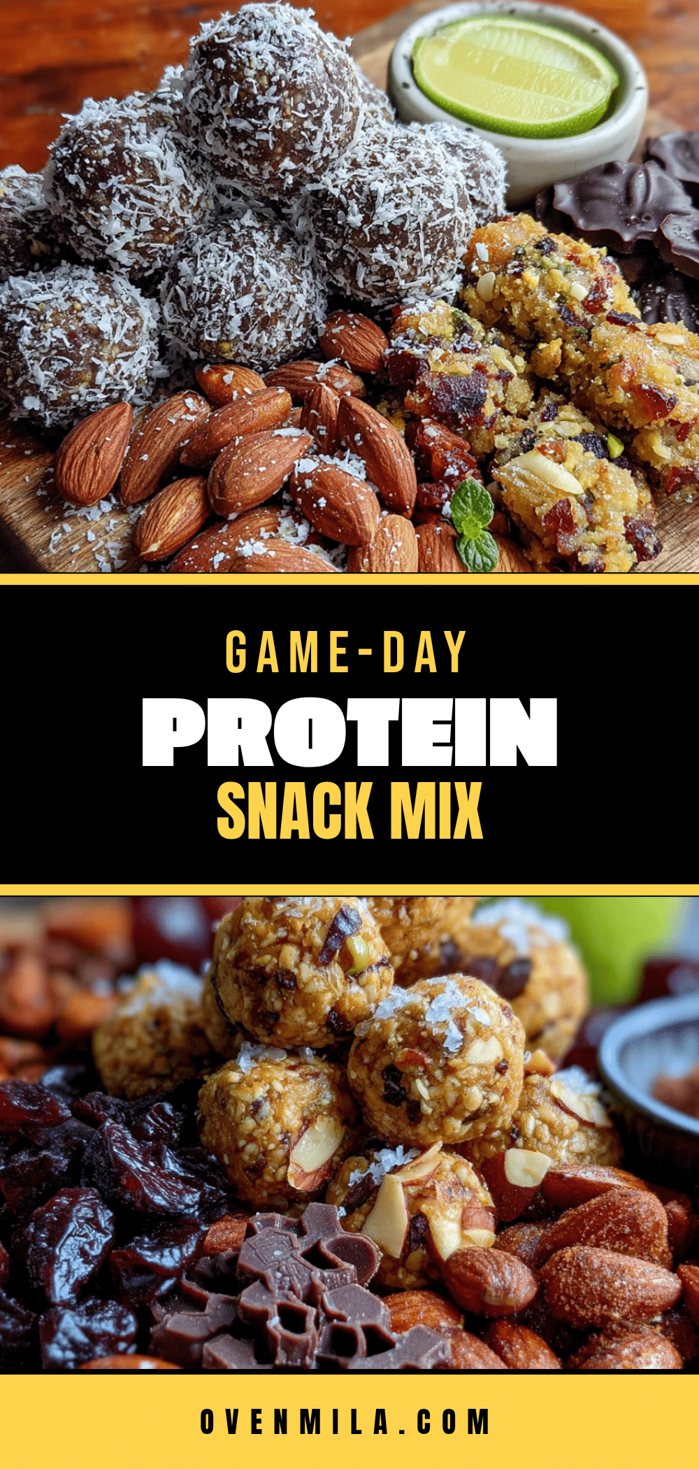 healthy football snack mix with protein balls recipe