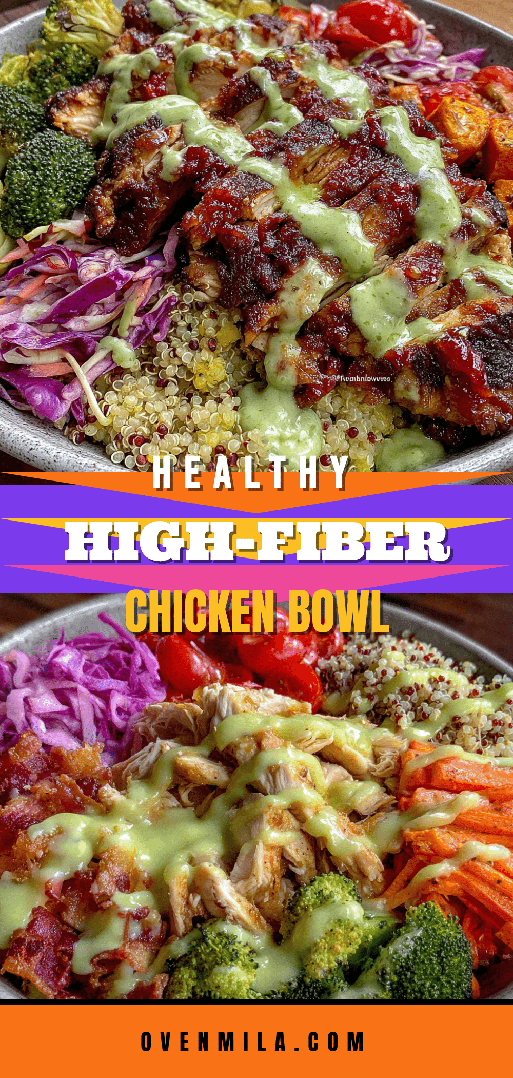 healthy high-fiber chicken bowl recipe