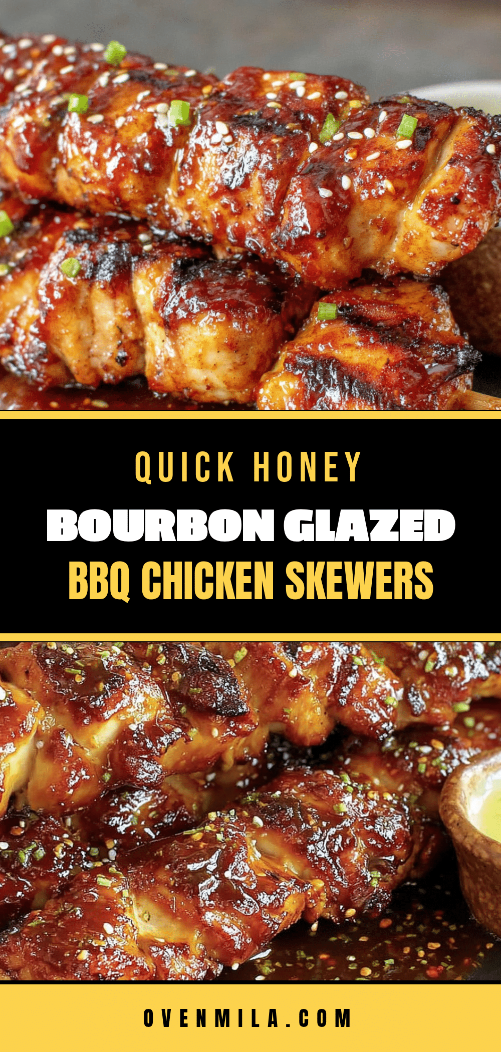honey bourbon BBQ chicken skewers recipe