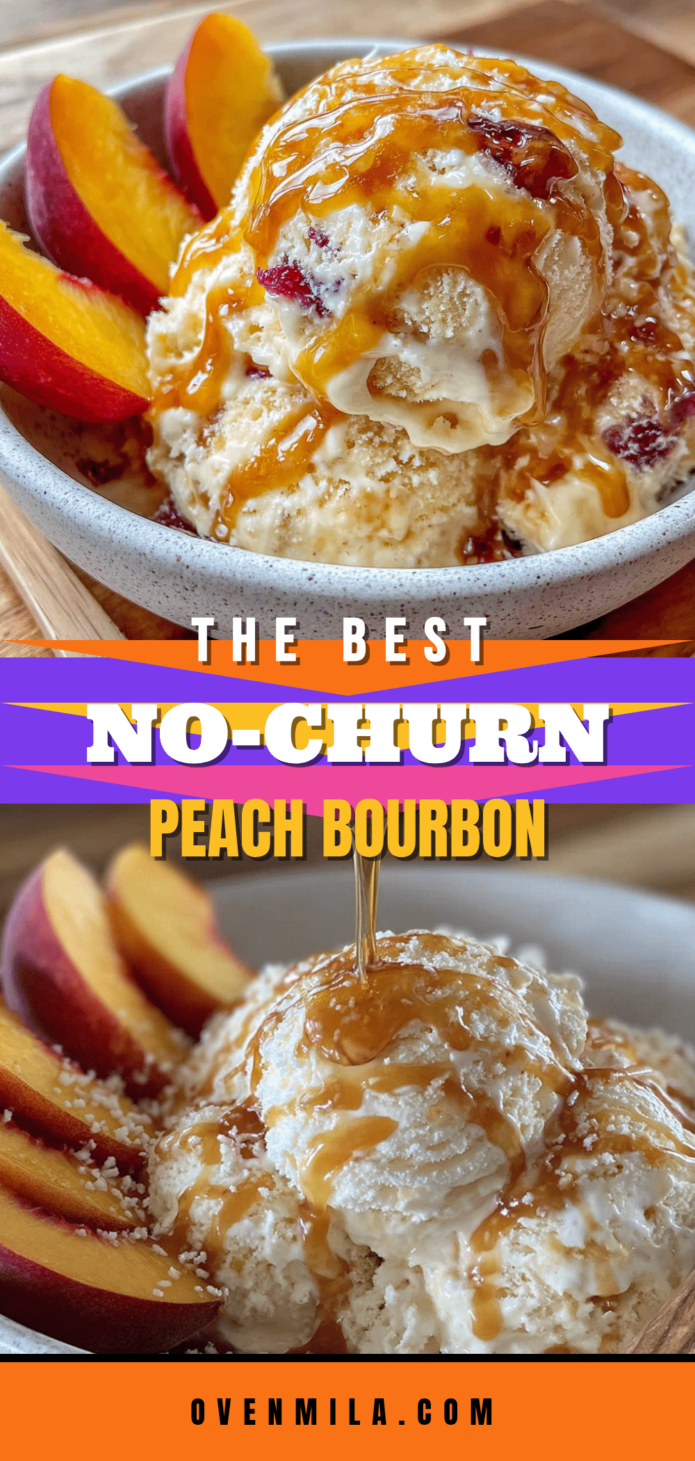 no-churn peach bourbon ice cream recipe