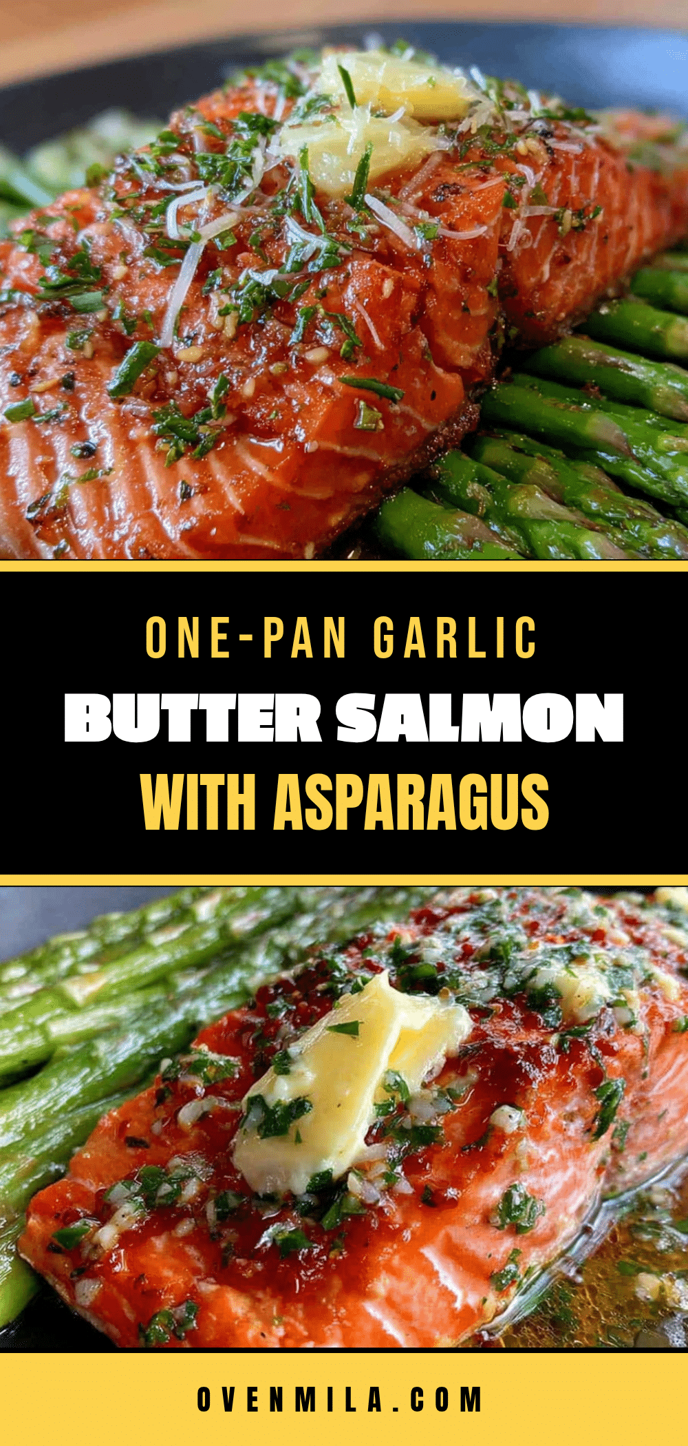 one-pan garlic butter salmon with asparagus recipe