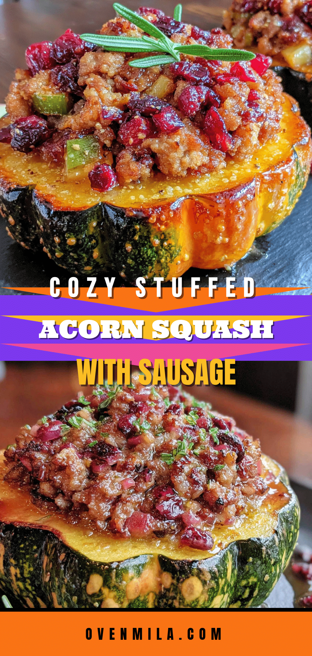 stuffed acorn squash with sausage and apple recipe